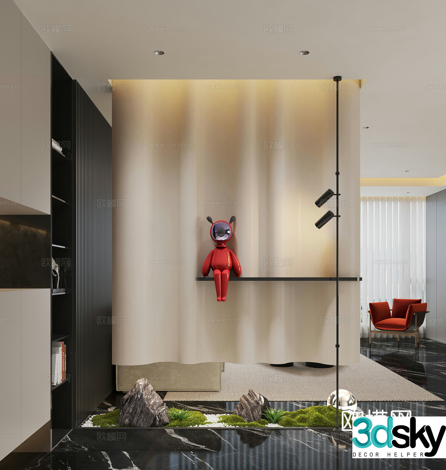 Modern entrance hallway Decorative entrance hallway Entrance entrance hallway 3D model