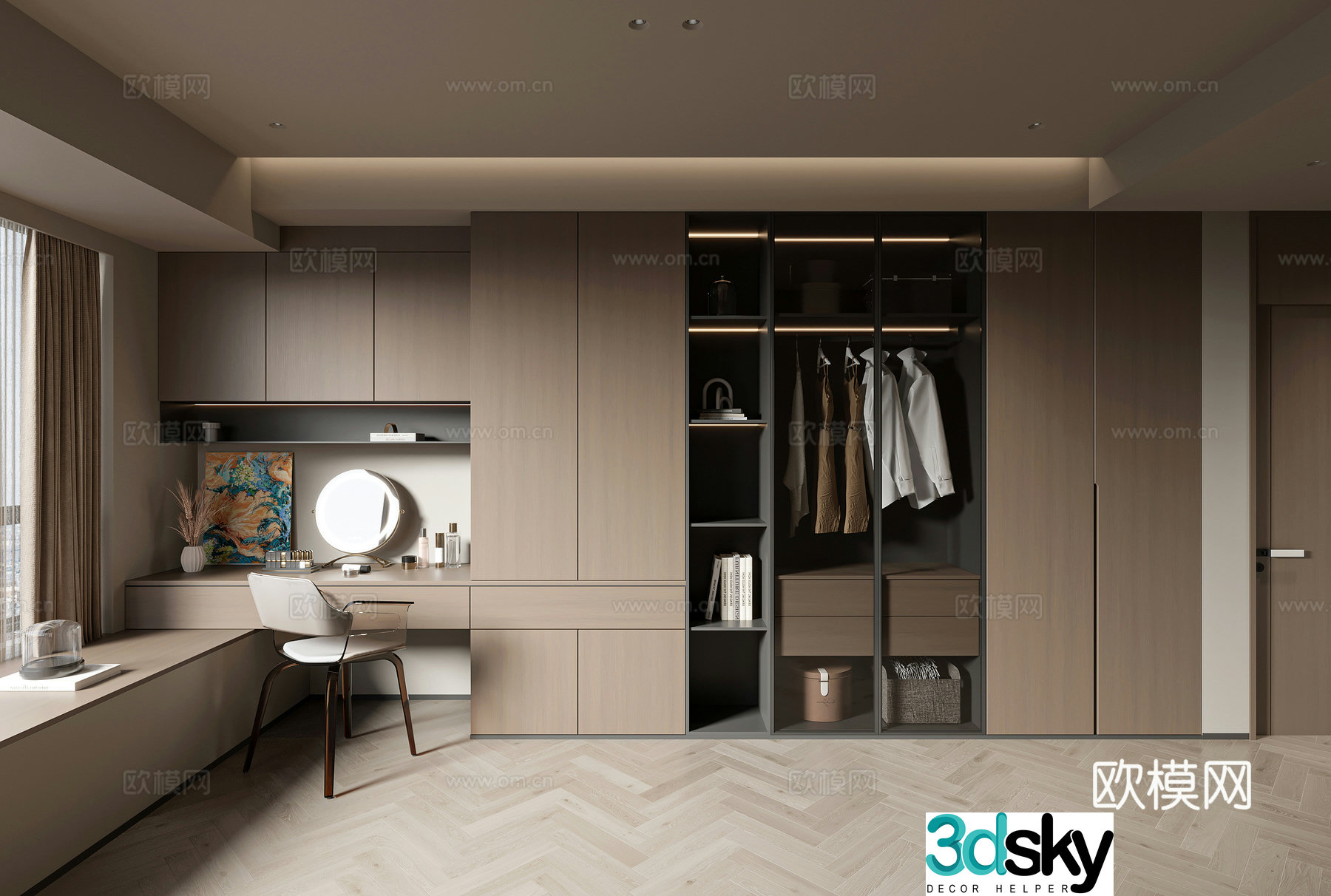Modern Italian wardrobe 3d model