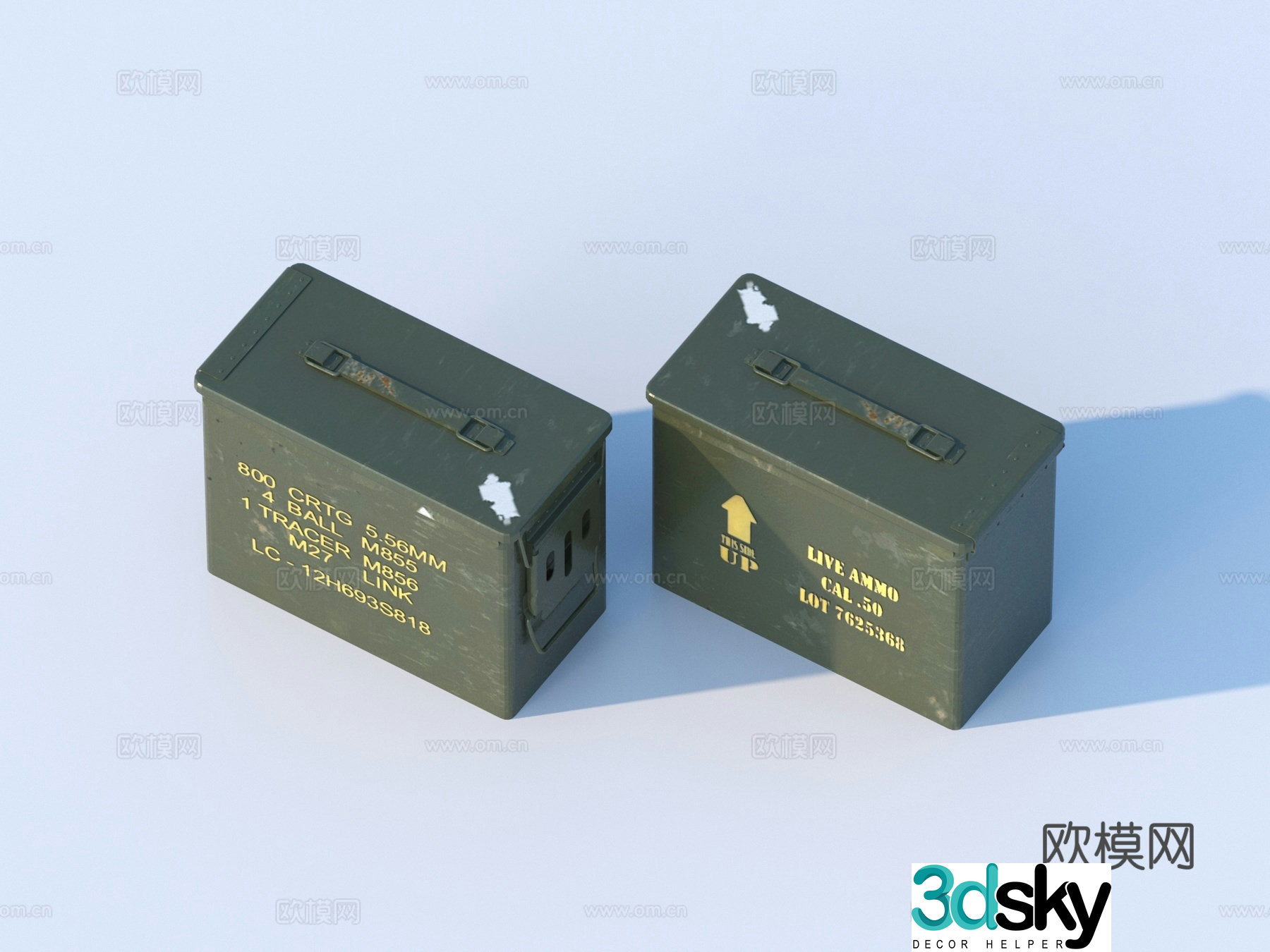 Ammunition box Arms box Weapon box Military box 3D model