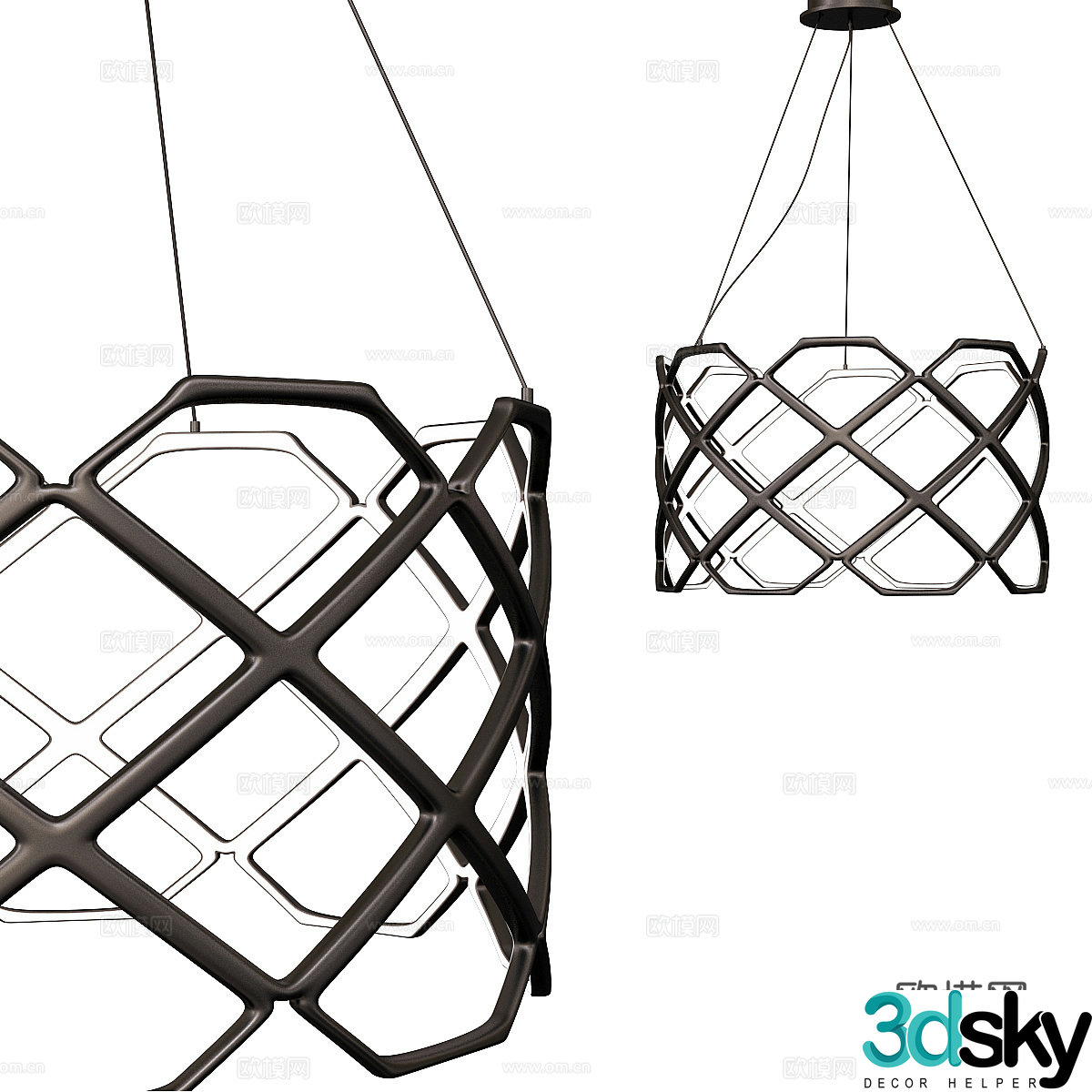 Modern Italian decorative chandelier 3d model