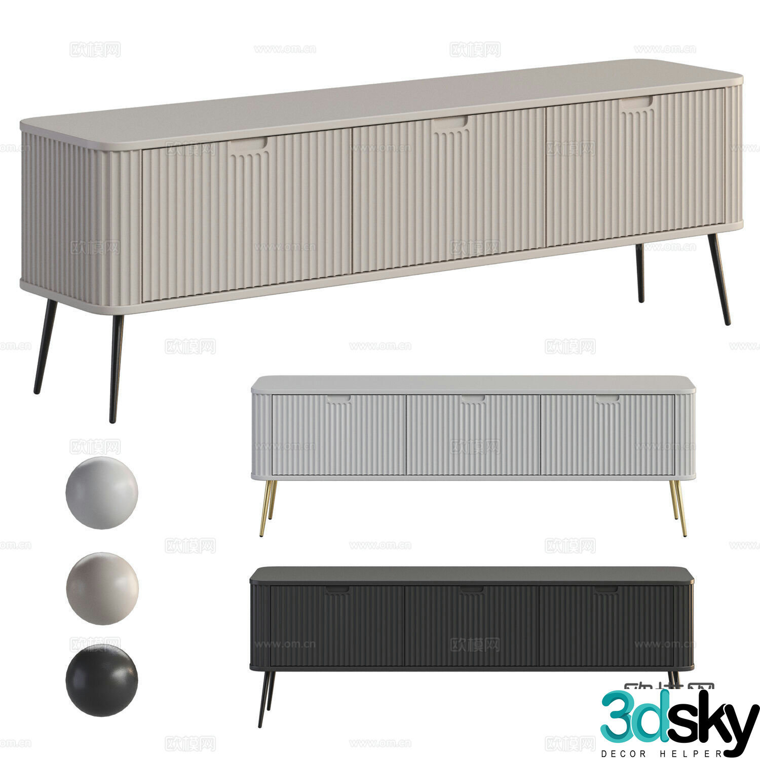 Modern light luxury TV cabinet 3D model