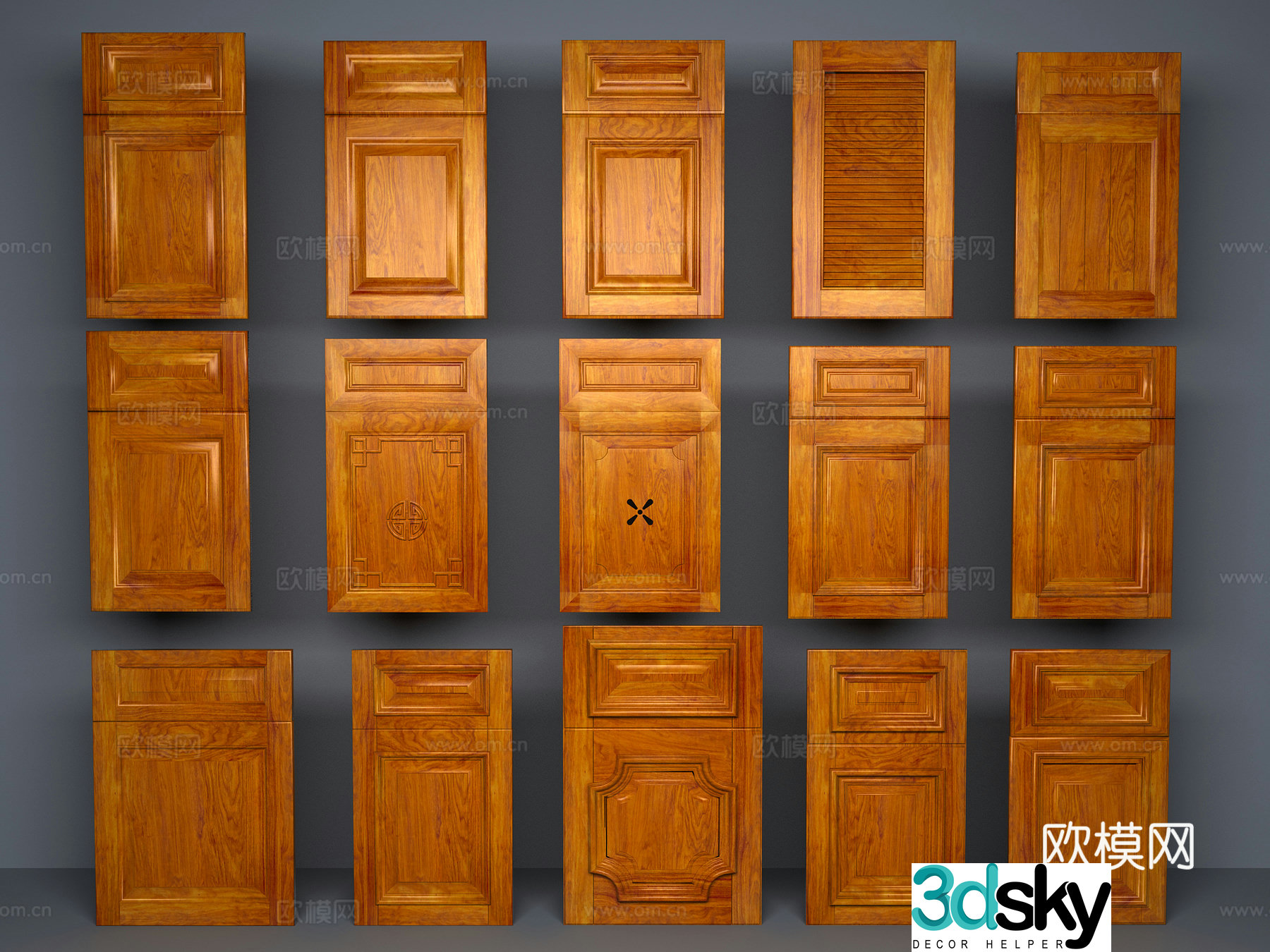 Cabinet door wooden door door 3d model