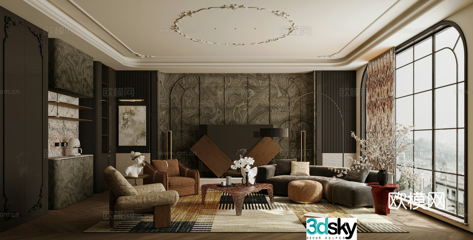 French living room 3d model