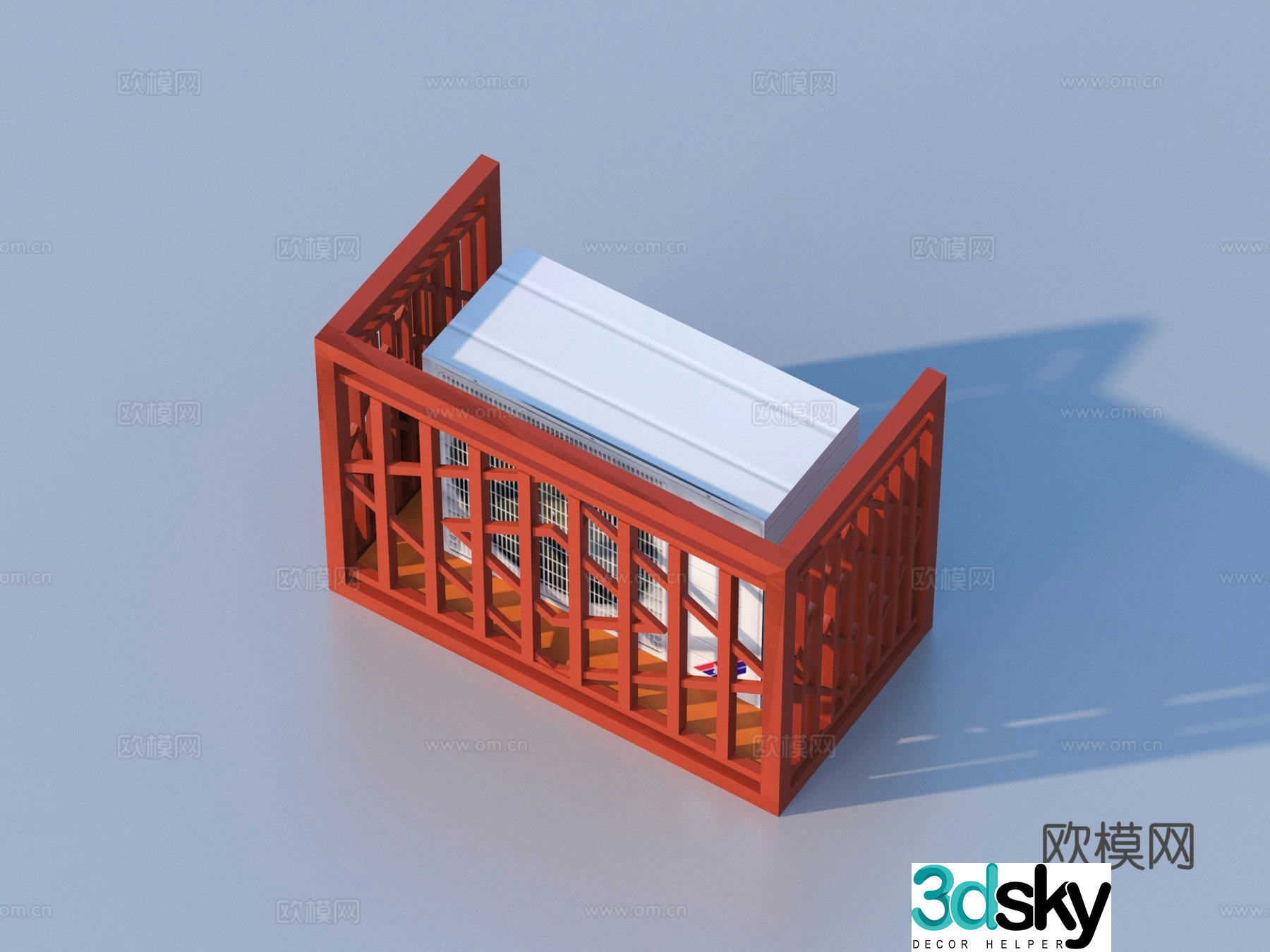 Air conditioning rack Air conditioning exterior unit Grille decoration 3D model
