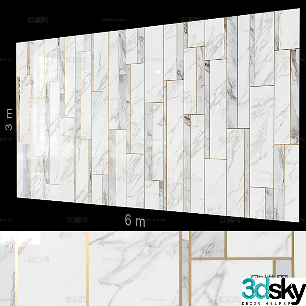 Wall tiles parquet tiles 3d model