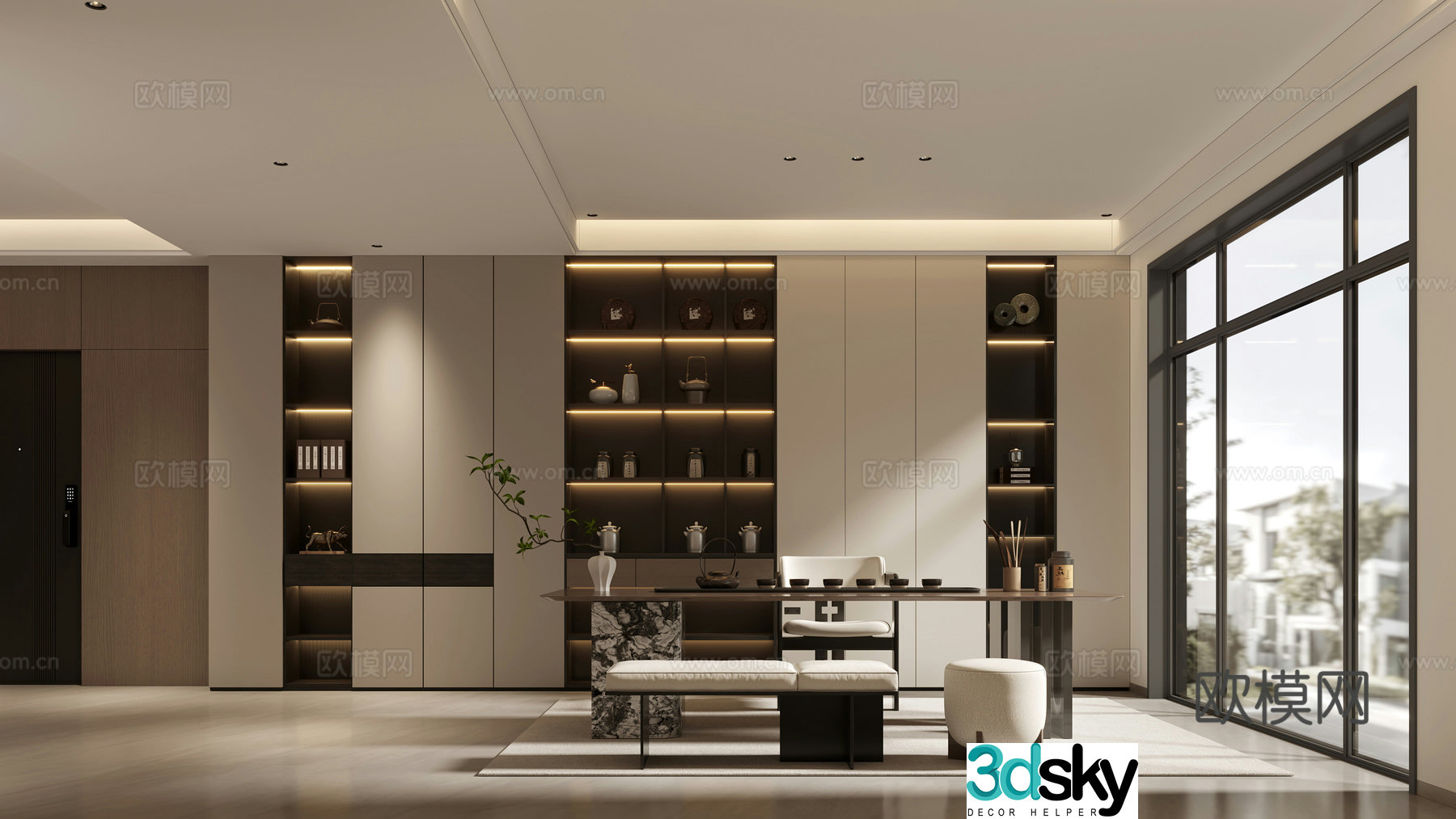 Modern tea room style 3d model