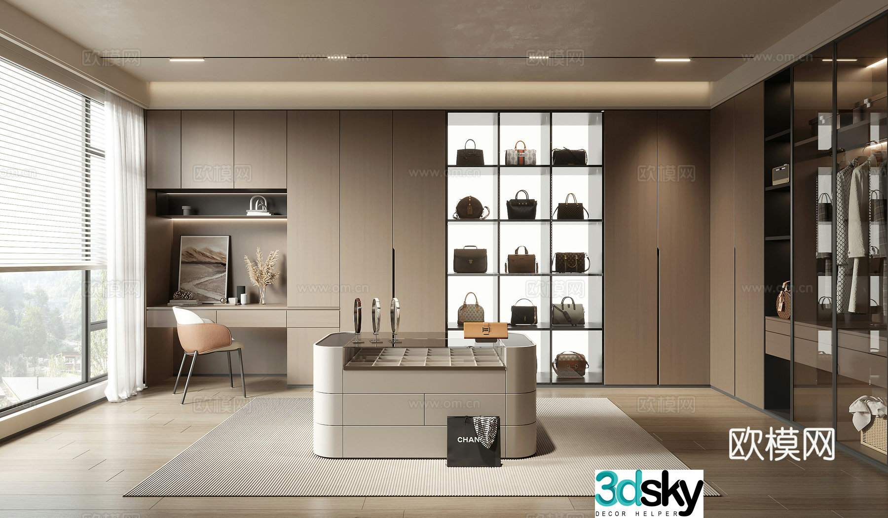 Modern Italian wardrobe 3d model