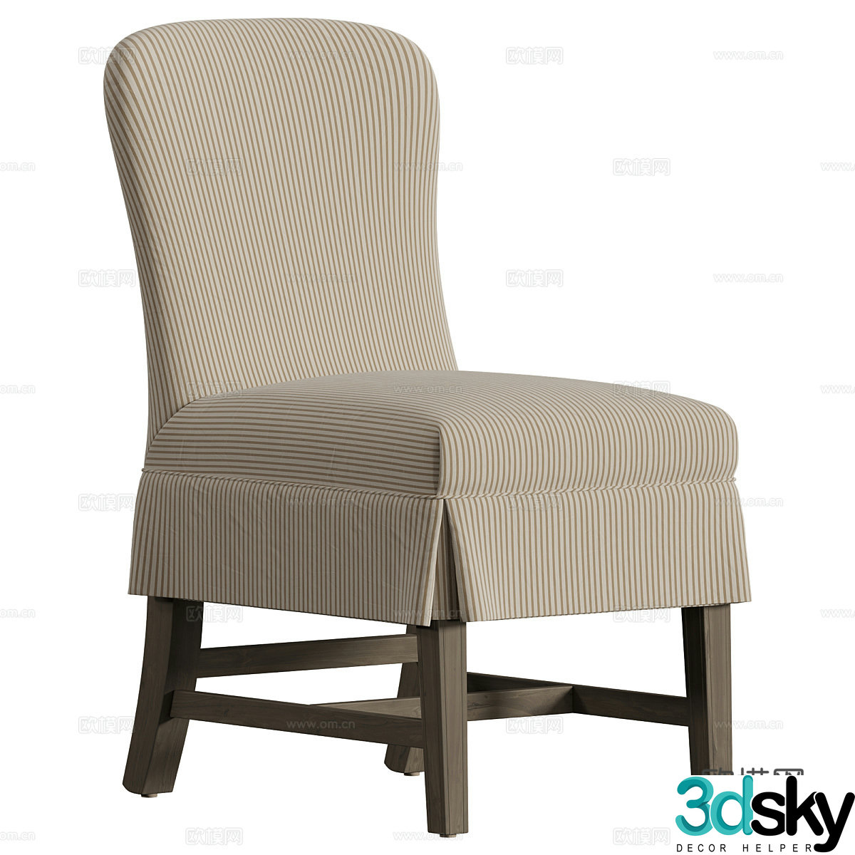 American simple skirt dining chair 3d model