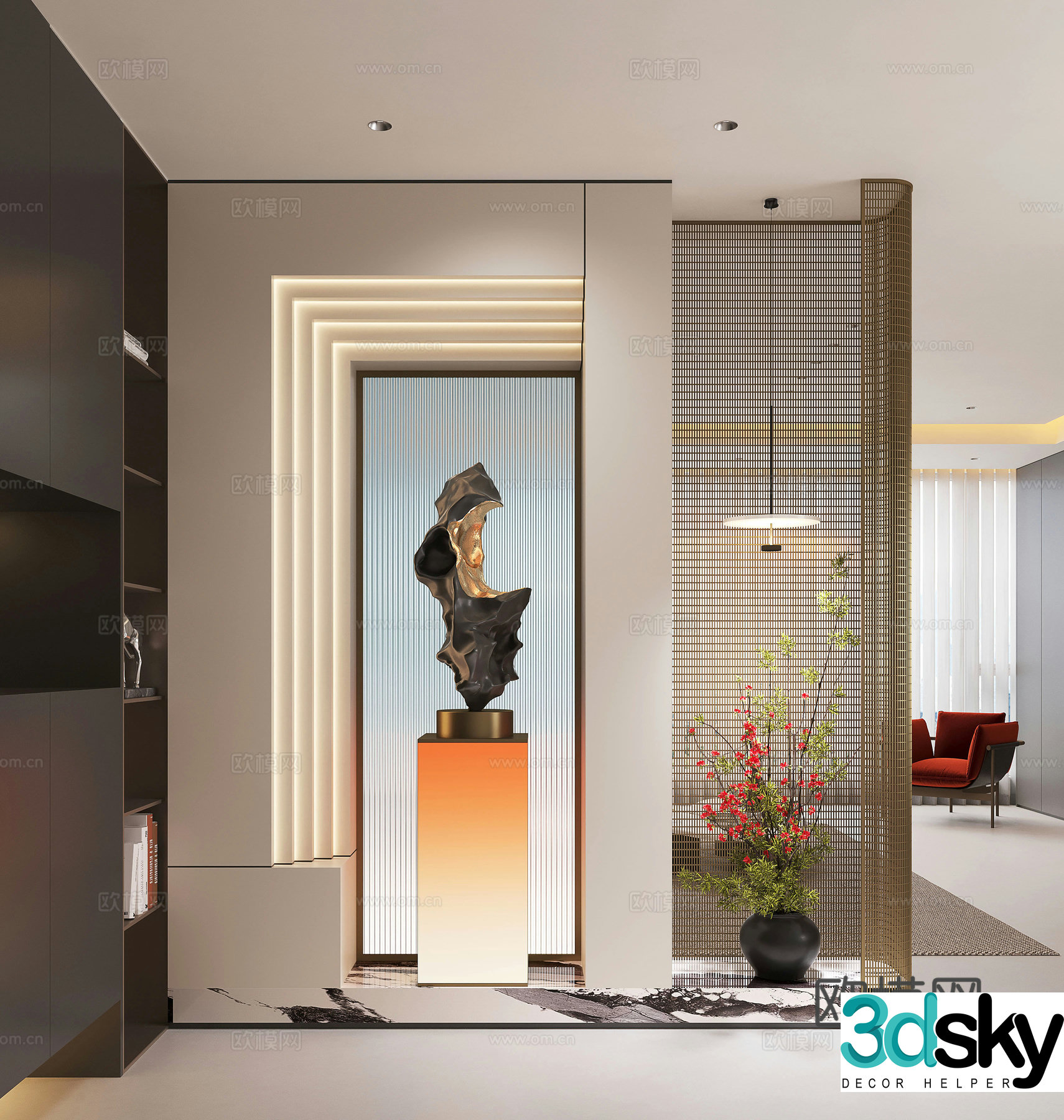 Modern entrance hallway Decorative entrance hallway Entrance entrance hallway 3D model