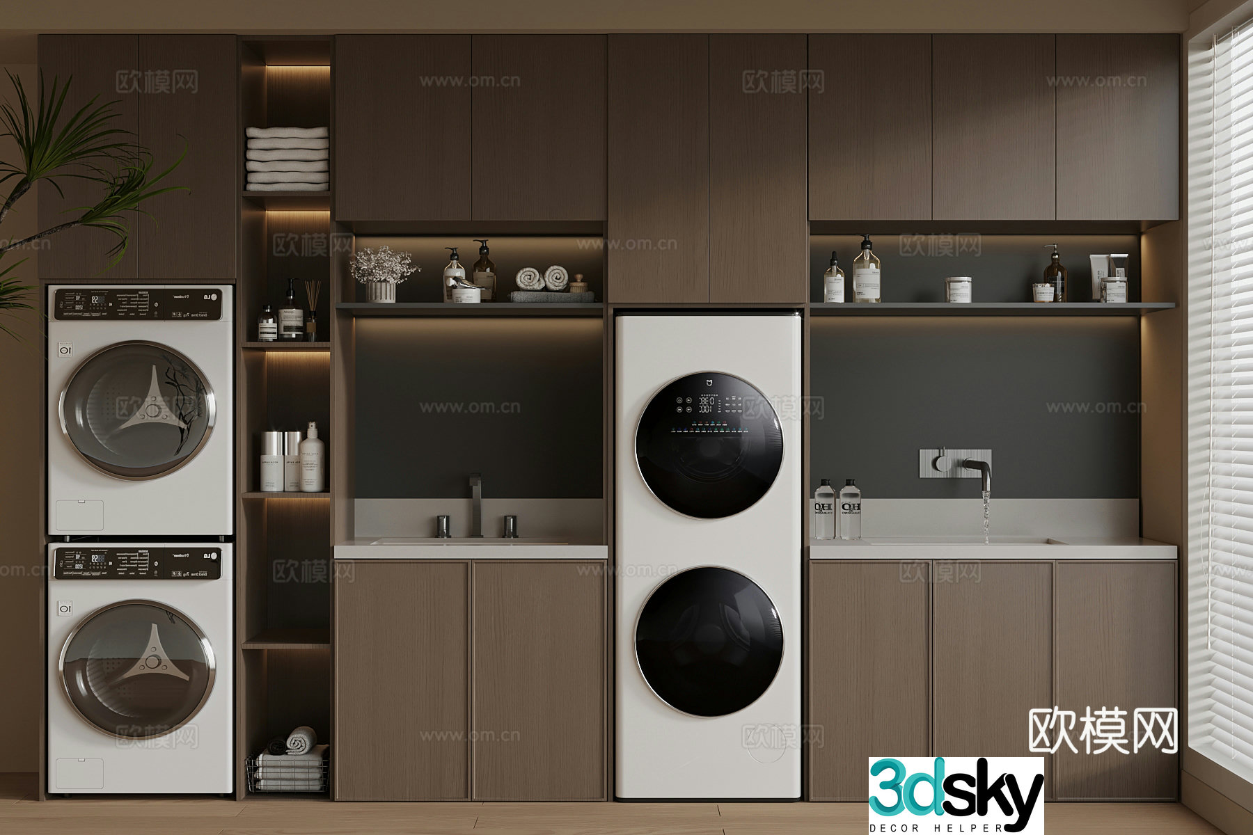 Washing cabinet Modern Italian washing cabinet Toilet supplies 3D model