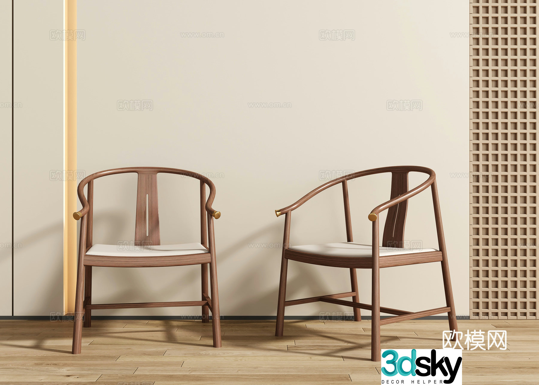 New Chinese casual chair 3D model