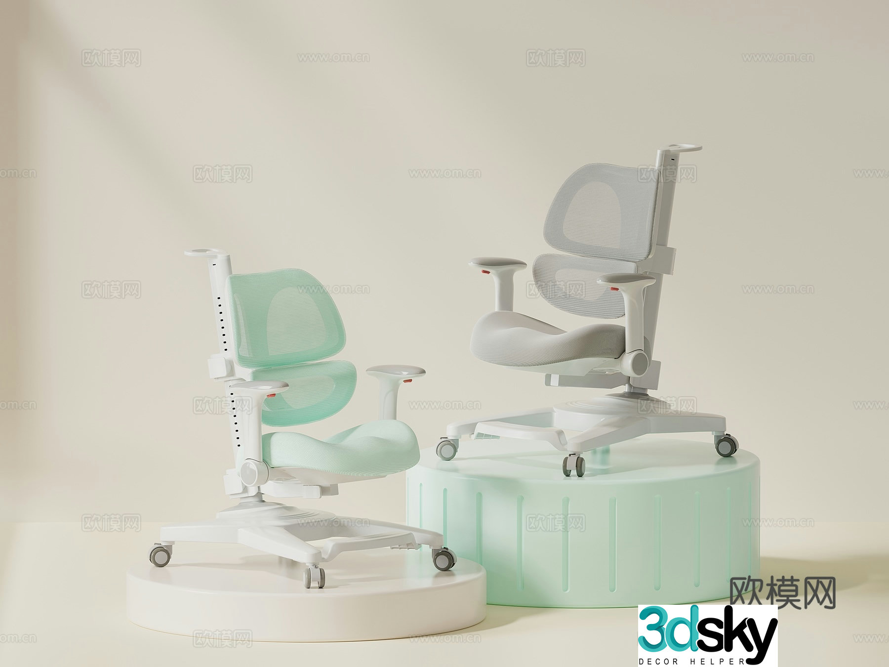 Children’s study chair 3d model