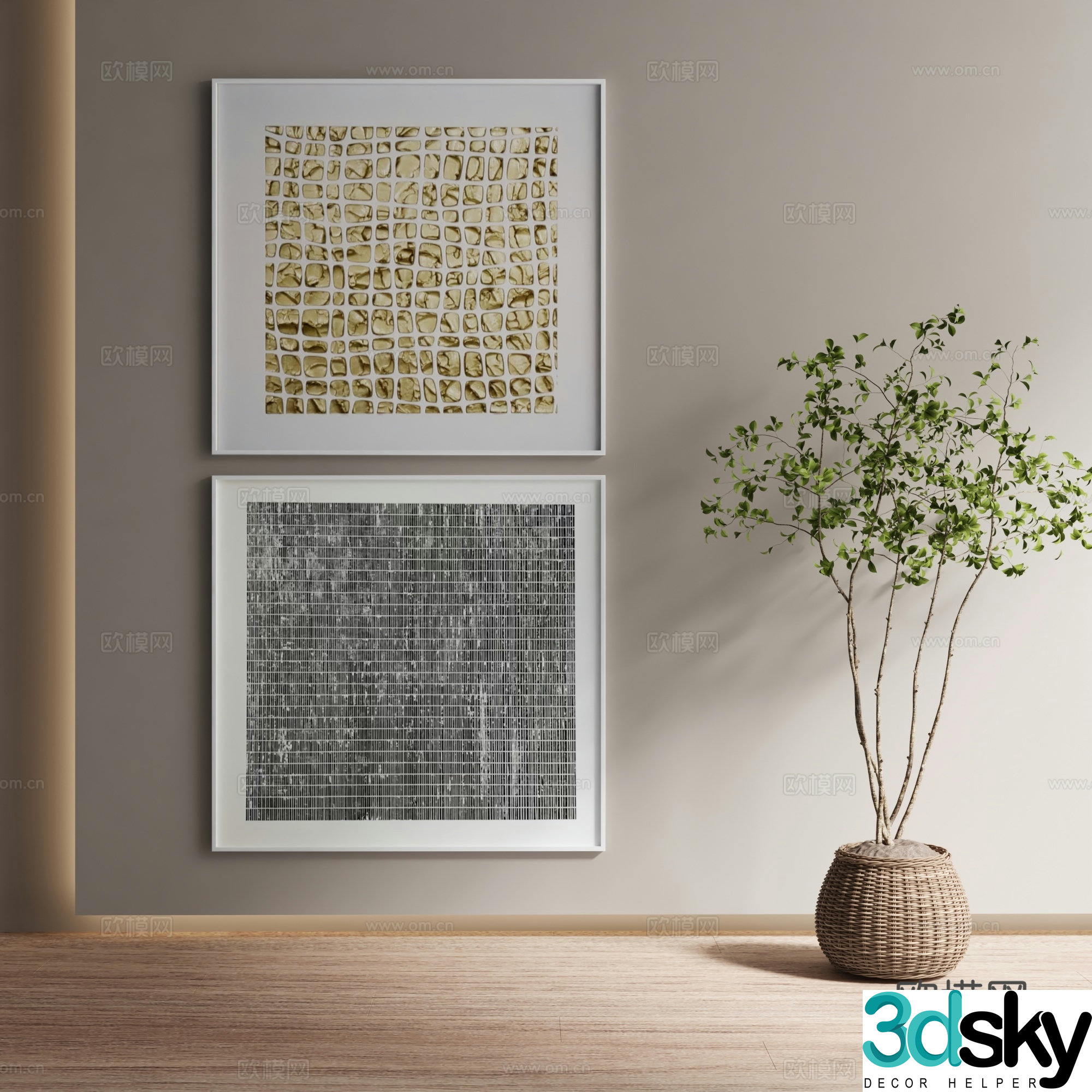 Modern decorative painting 3d model