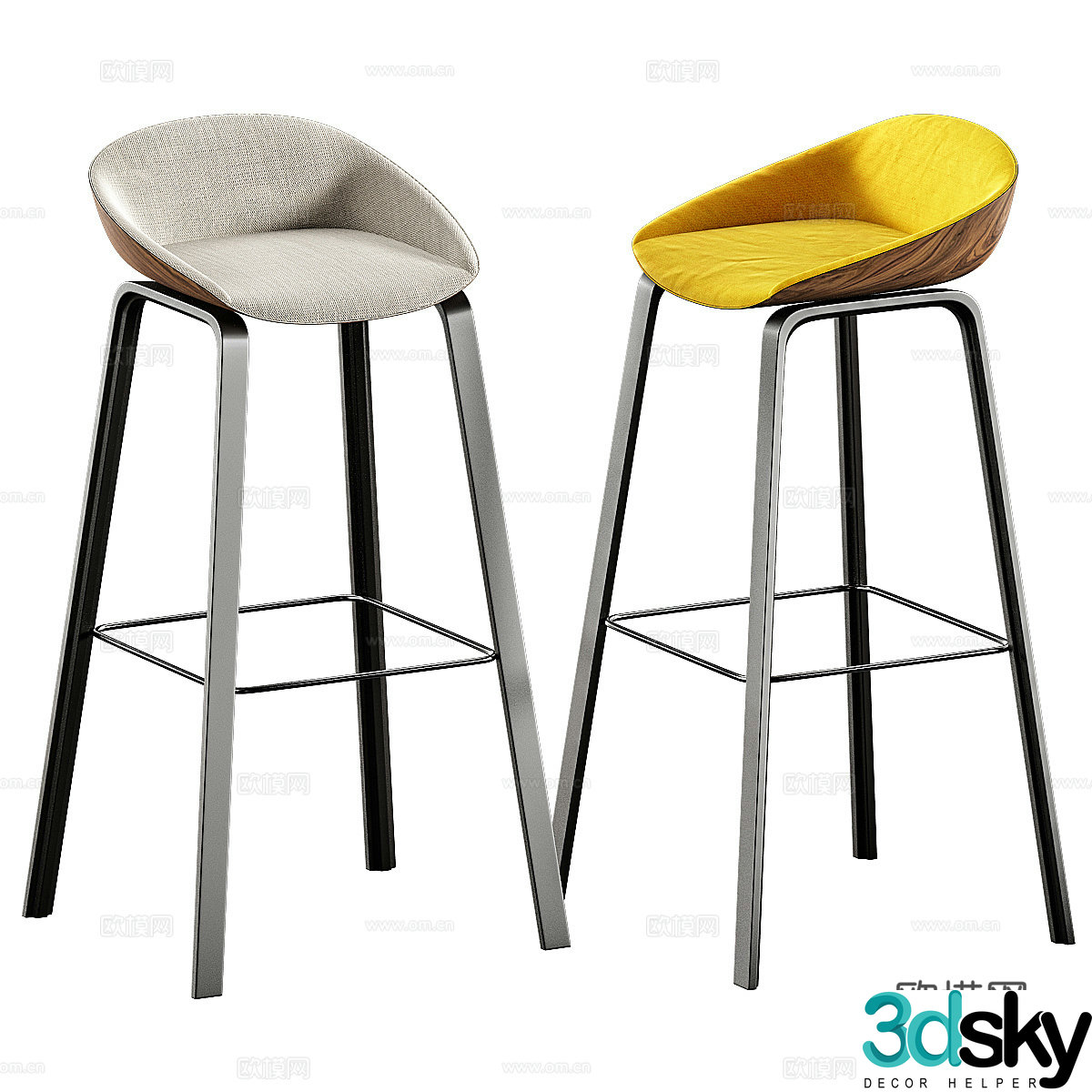 Modern Italian bar chair 3d model