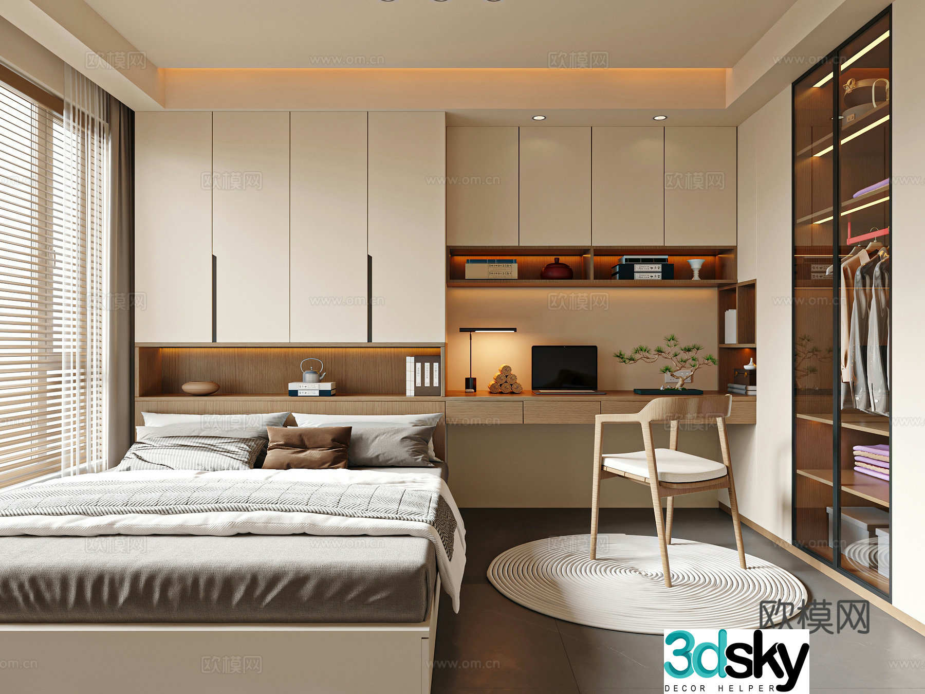 New Chinese style tatami bedroom Song style bedroom 3D model