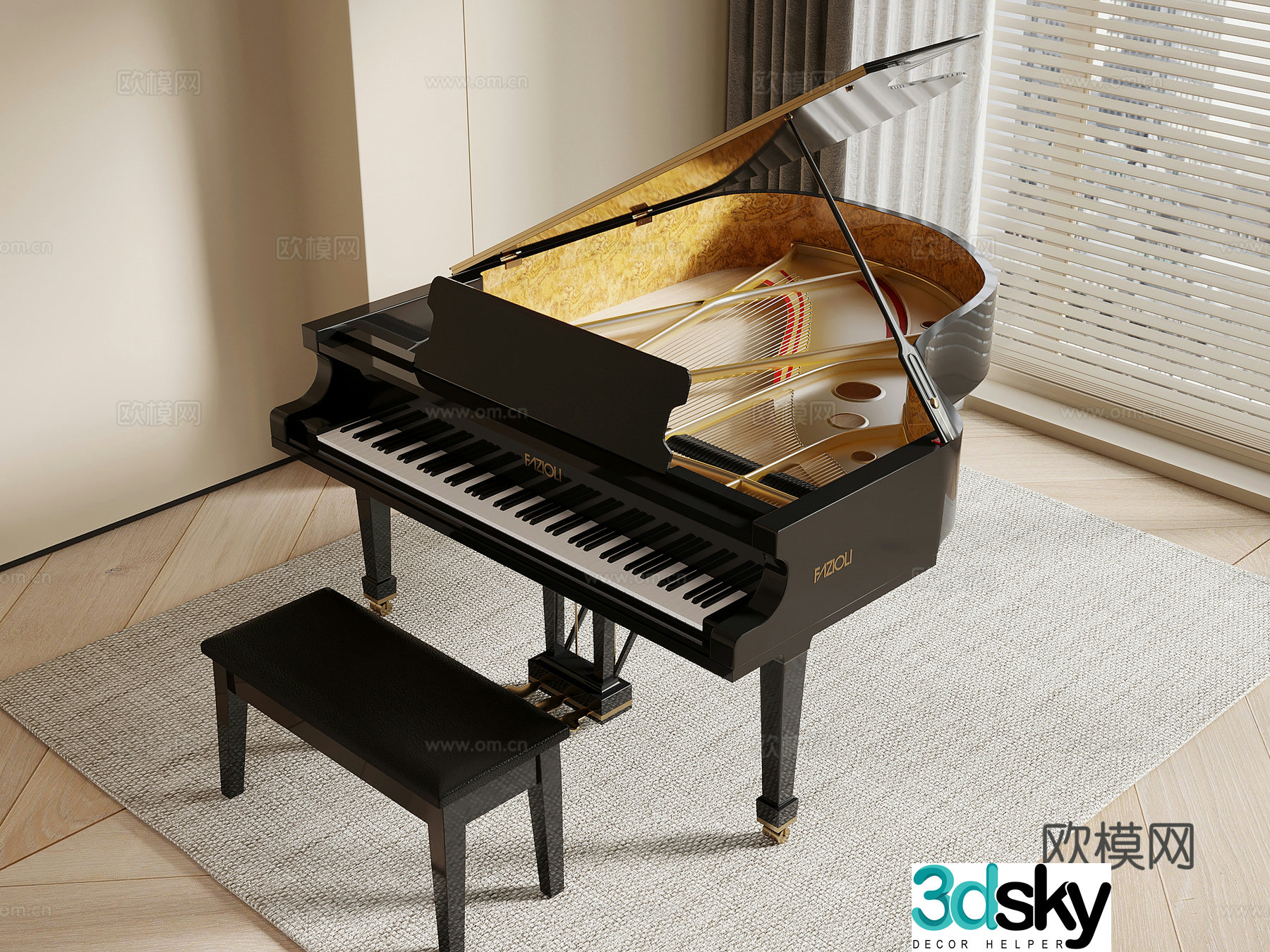 piano modern piano dopamine piano musical instrument 3d model