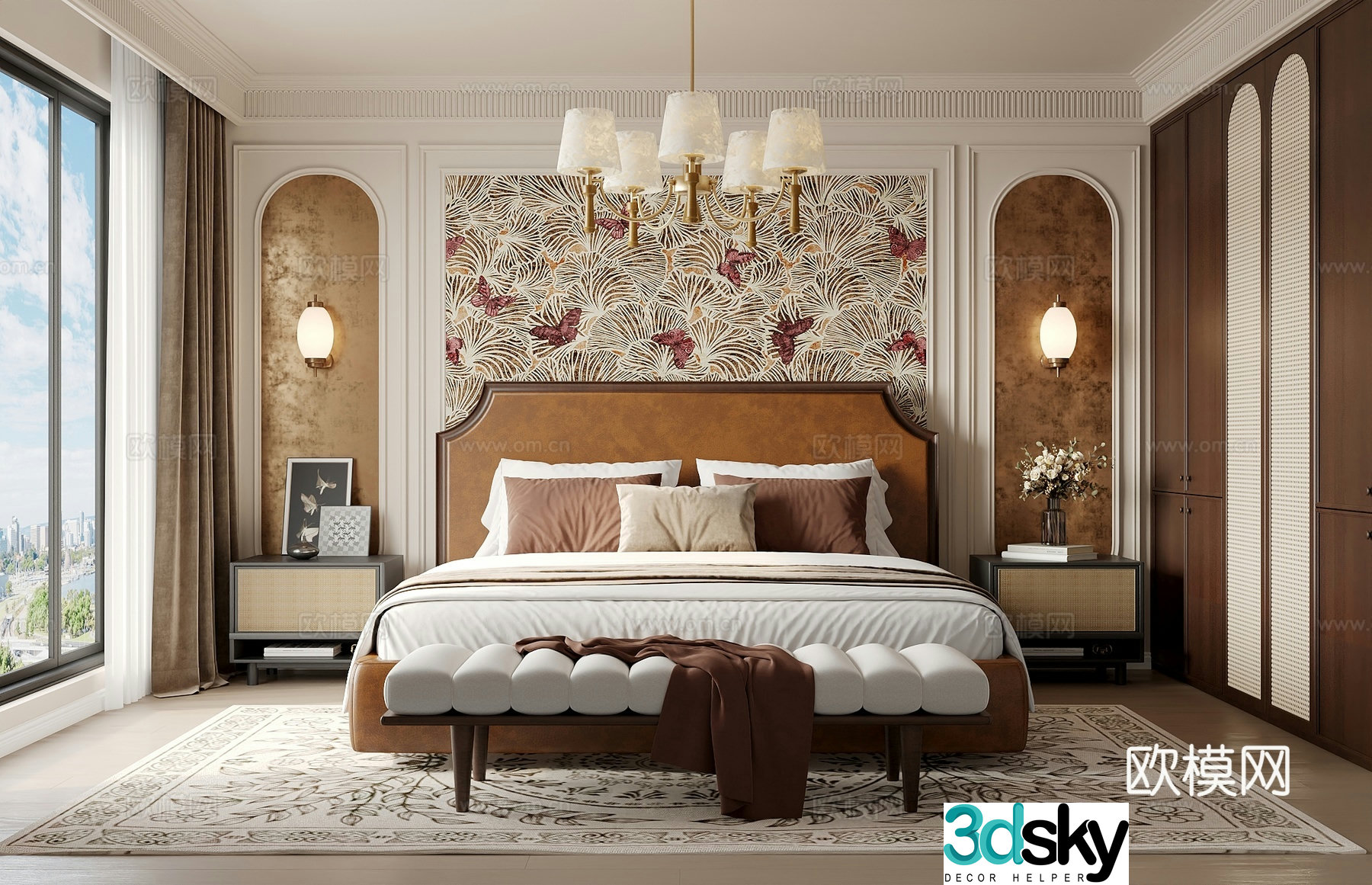 American bedroom 3d model