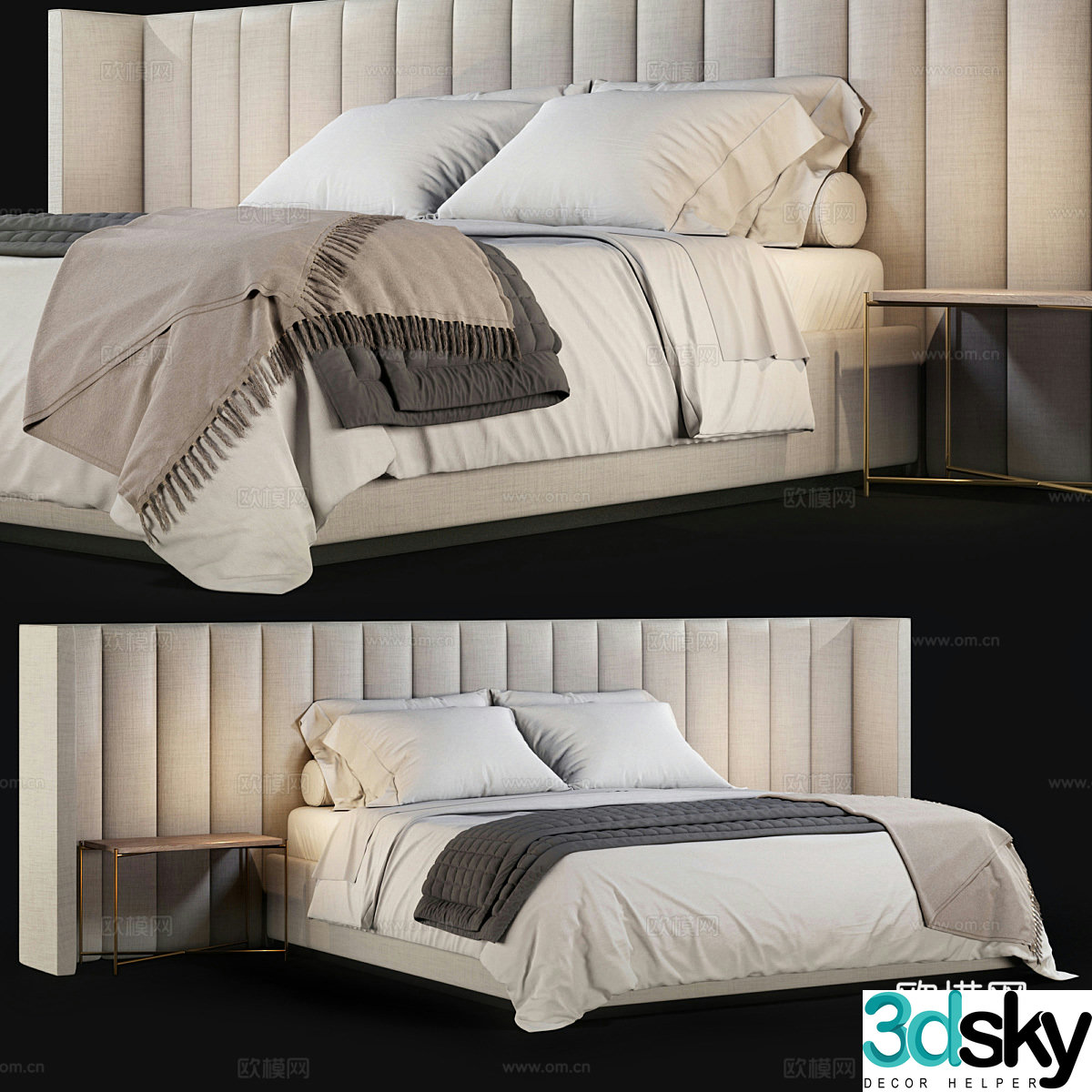 Double bed 3d model