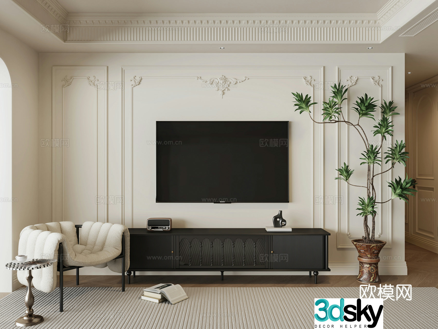 Living room TV cabinet 3d model