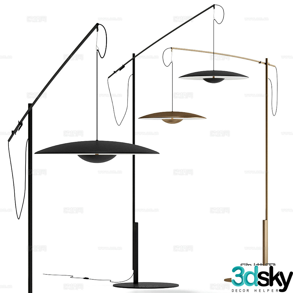 Modern Italian minimalist floor lamp 3d model