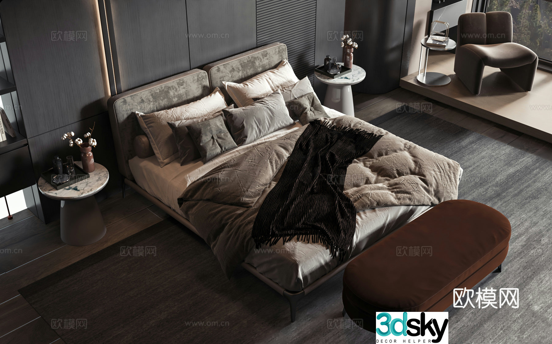 Modern style product bed 3d model