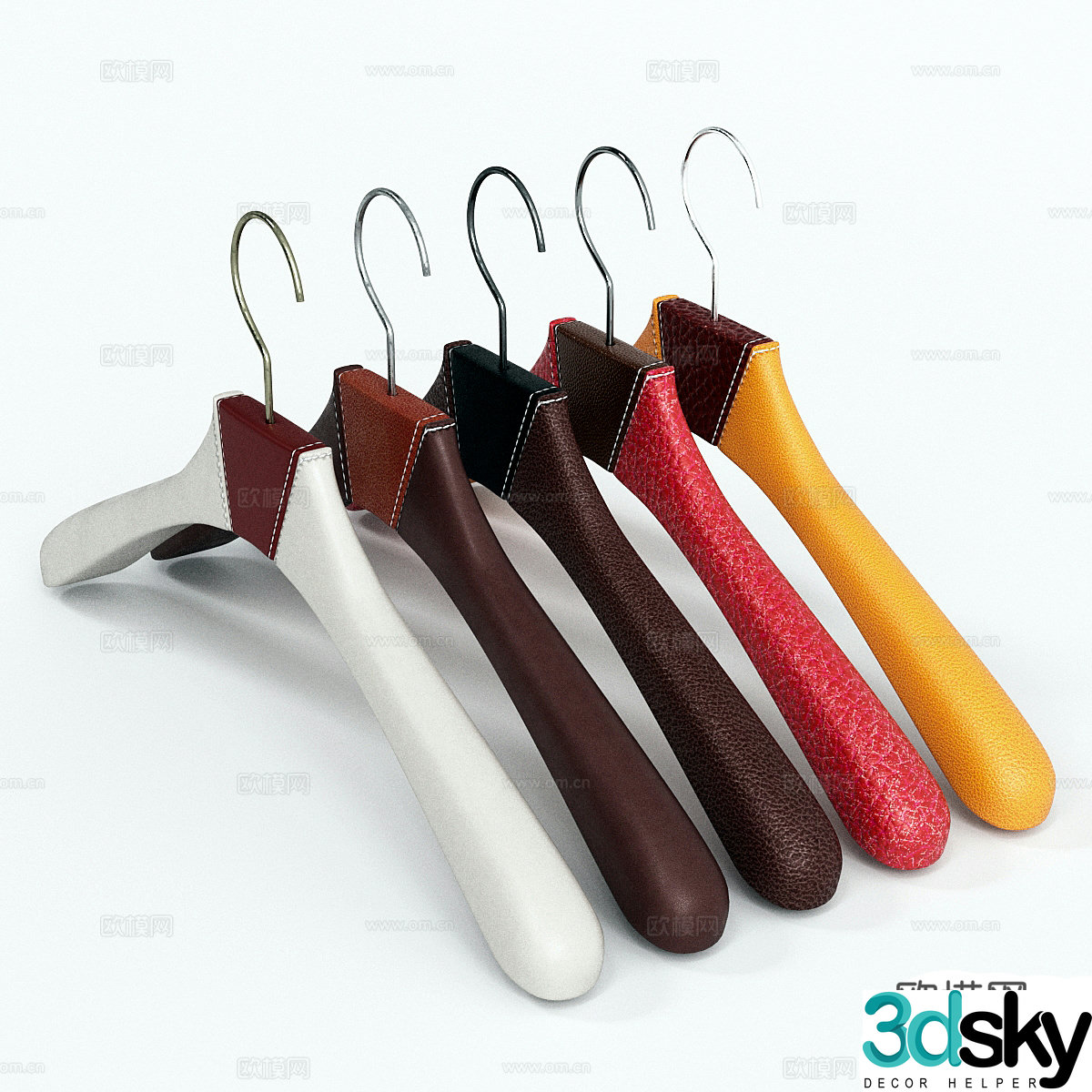 Clothes hanger leather clothes hanger 3d model
