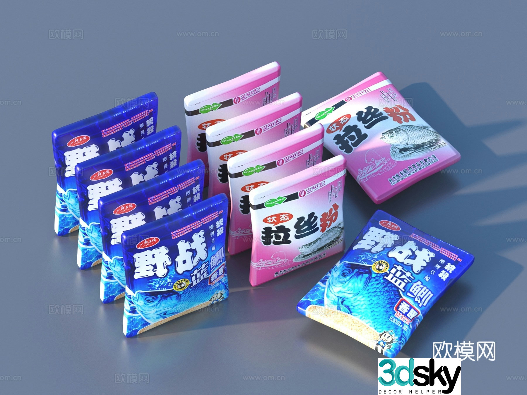 Packaging bags supermarket products daily necessities 3D model
