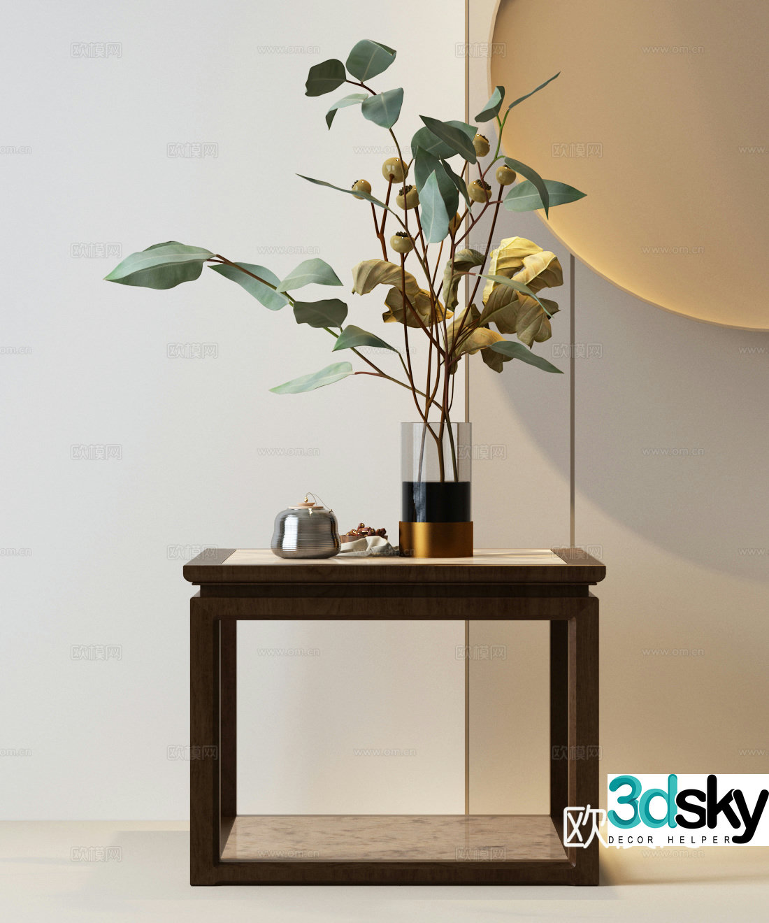 New Chinese coffee table Song’s coffee table New Chinese side table New Chinese corner table 3D model