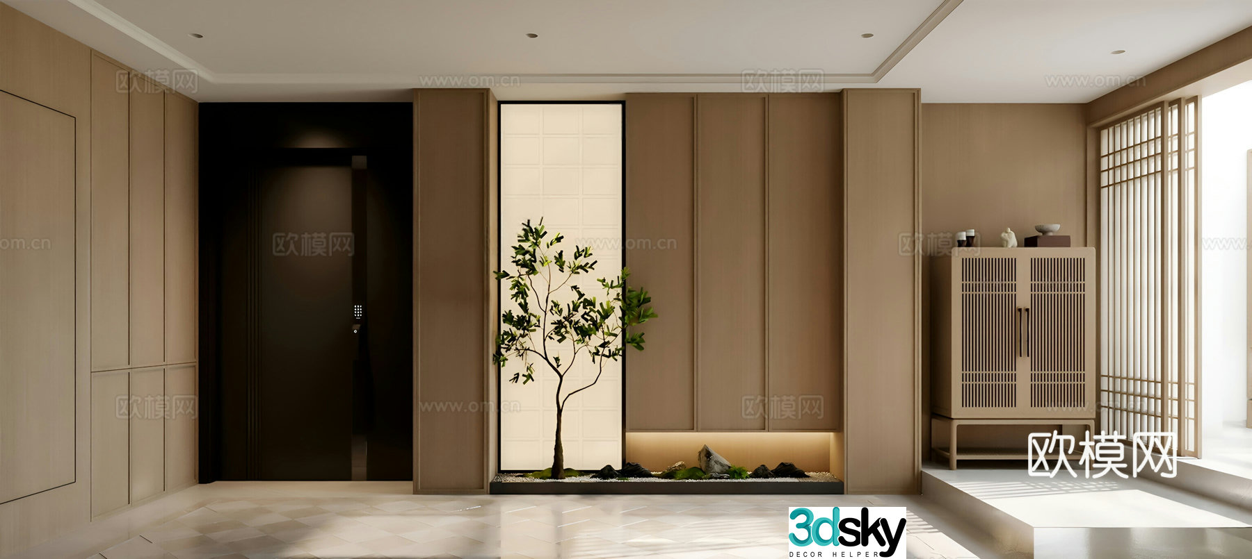 New Chinese shoe cabinet Song’s shoe cabinet End view Entrance 3D model
