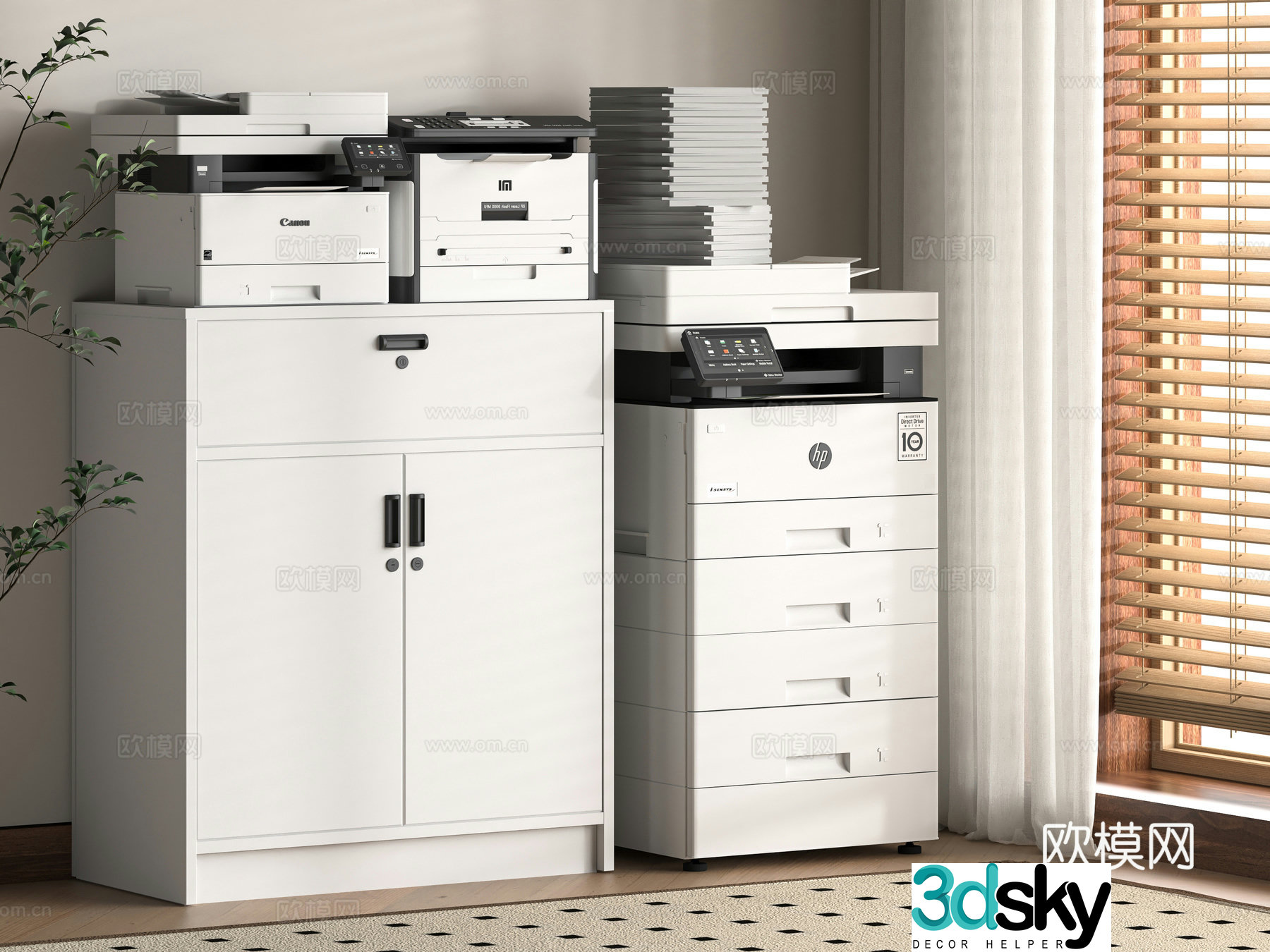 Modern filing cabinet 3d model