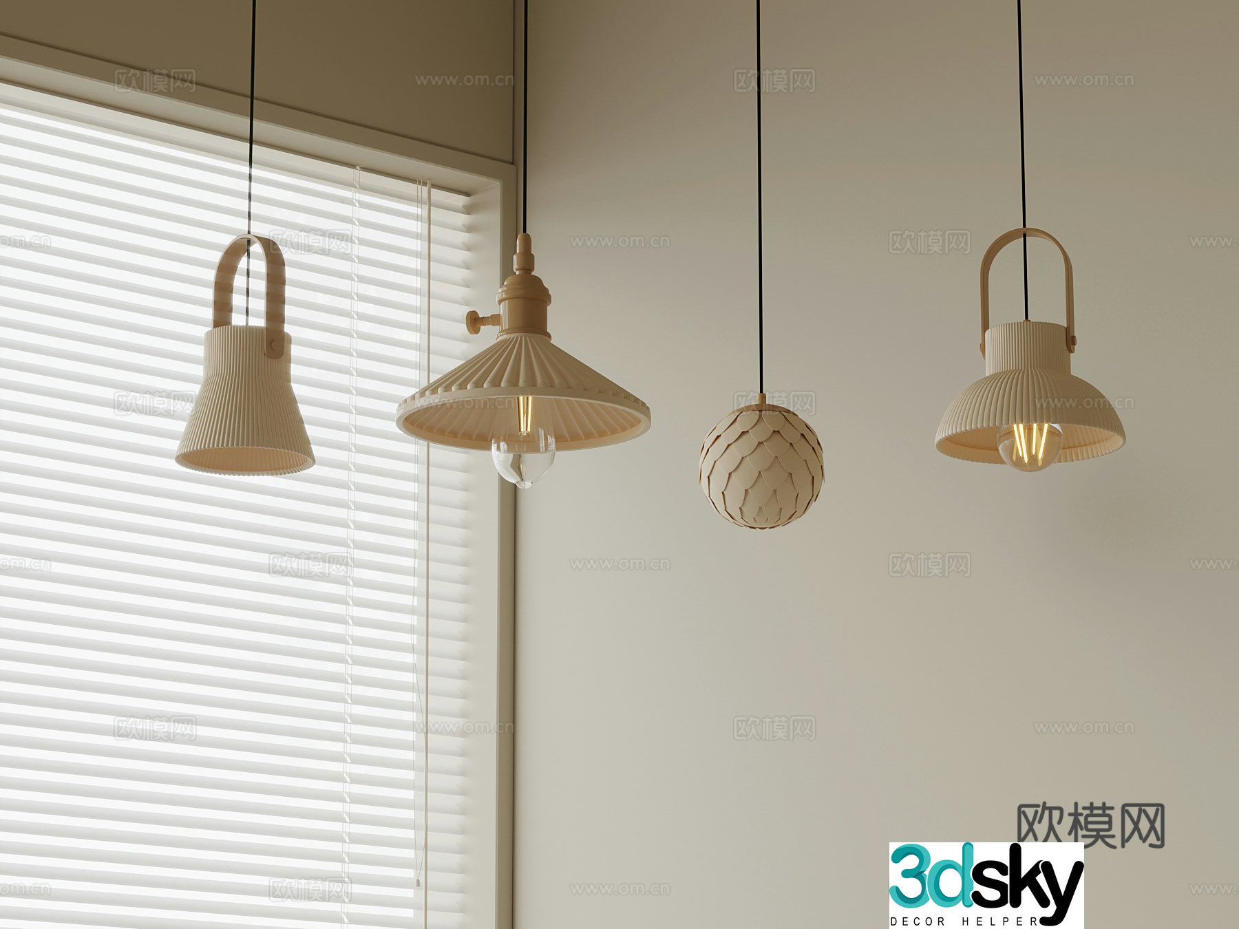 Chandelier French Cream Style Chandelier 3D Model