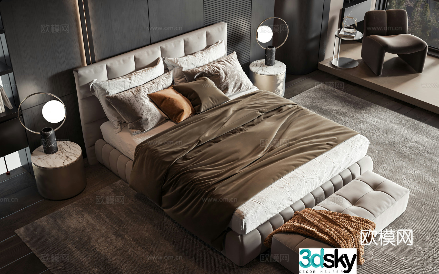Modern style product bed 3d model
