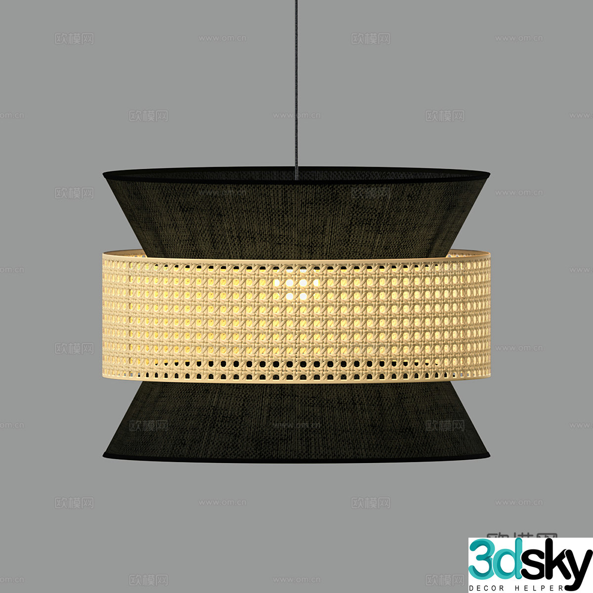 Nordic simple chandeliers chandeliers simple chandeliers rattan chandeliers lamps 3d model