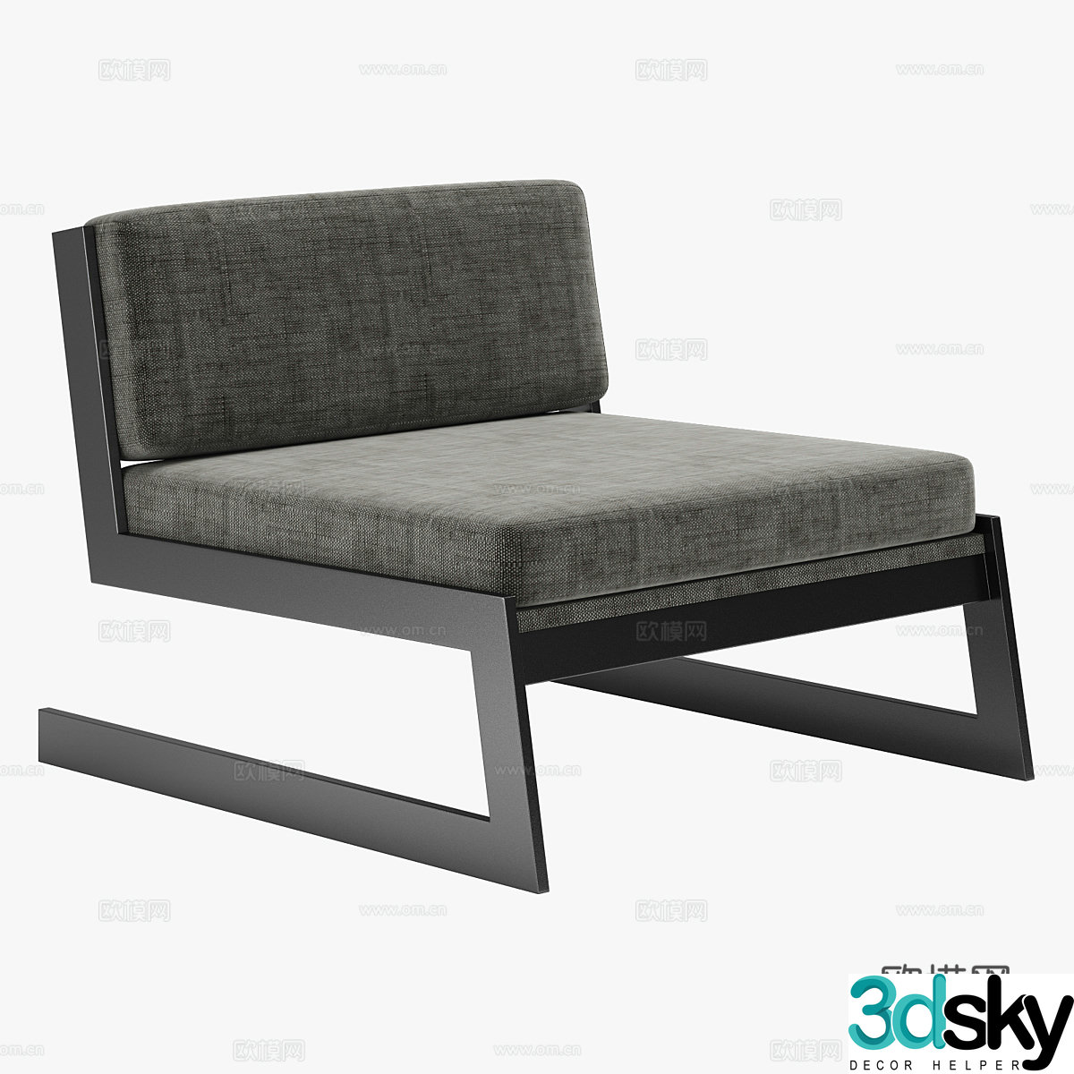 Modern Italian fabric armchair 3d model