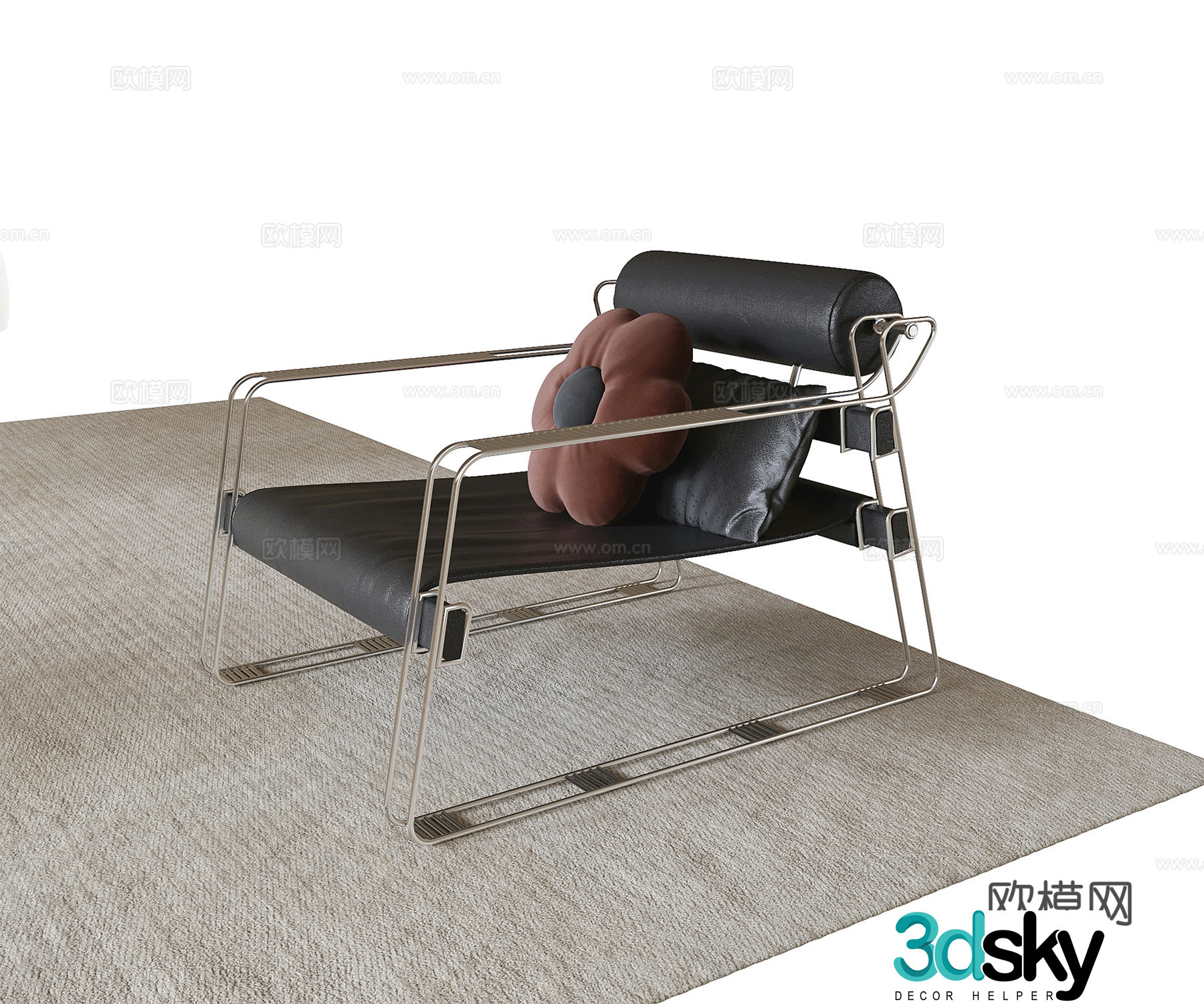 Modern casual chair single chair 3d model