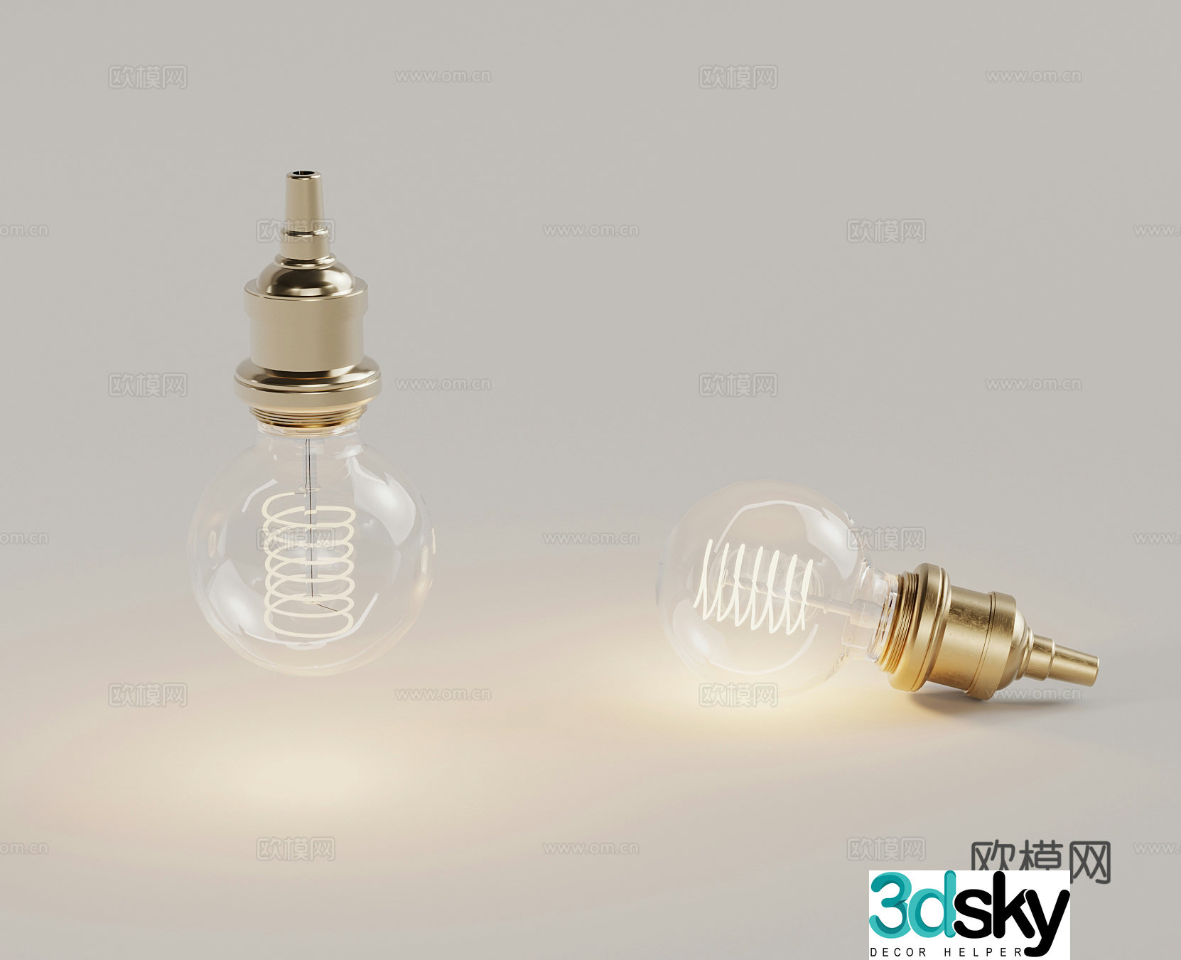 Modern light bulb metal light bulb 3d model