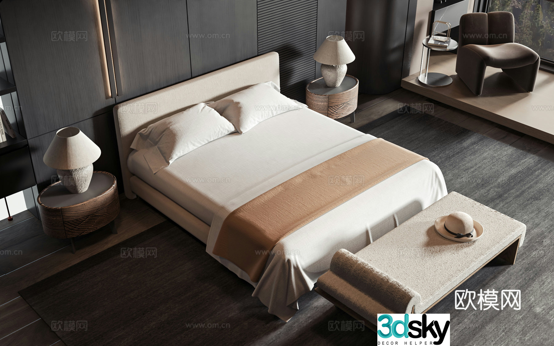 Modern style product bed 3d model