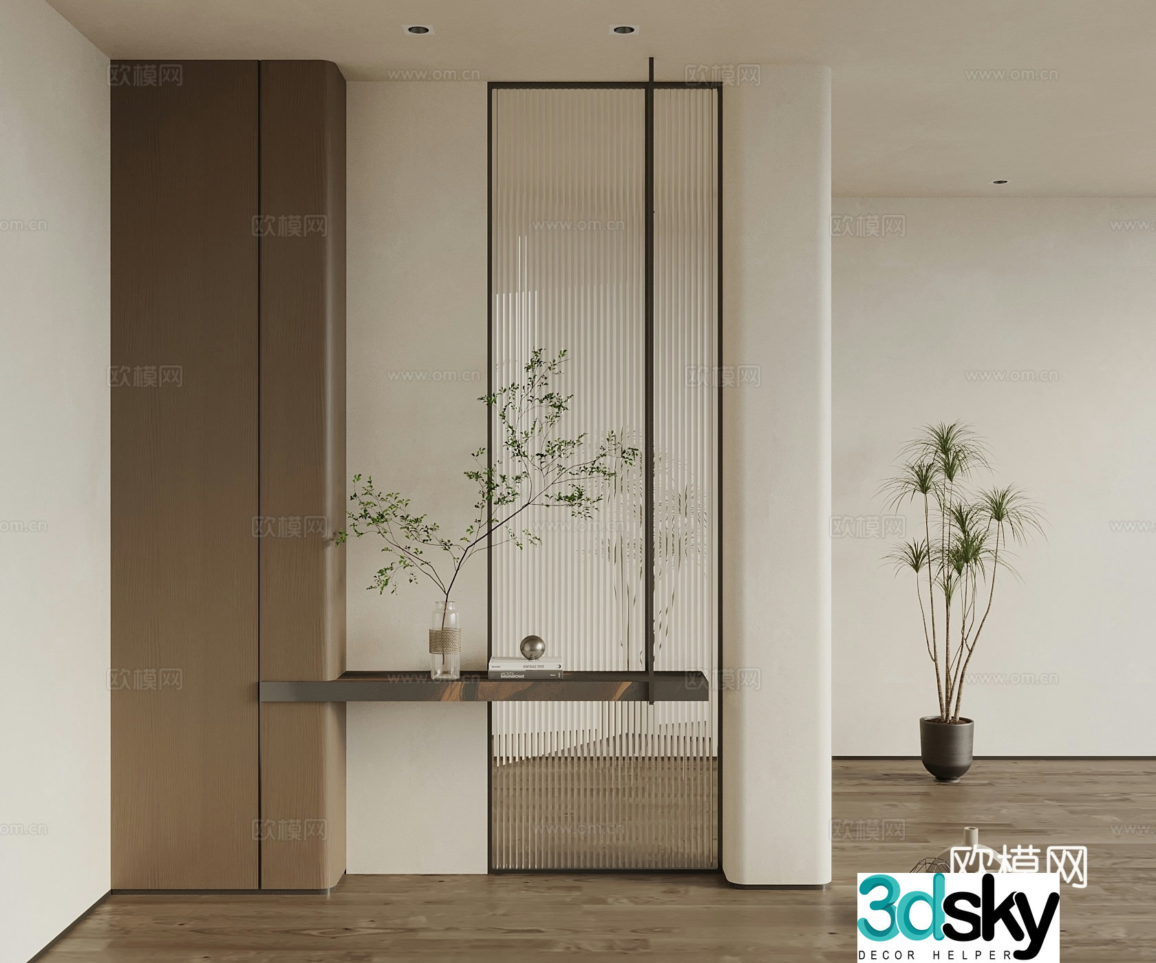 Door shoe cabinet entrance shoe cabinet 3D model