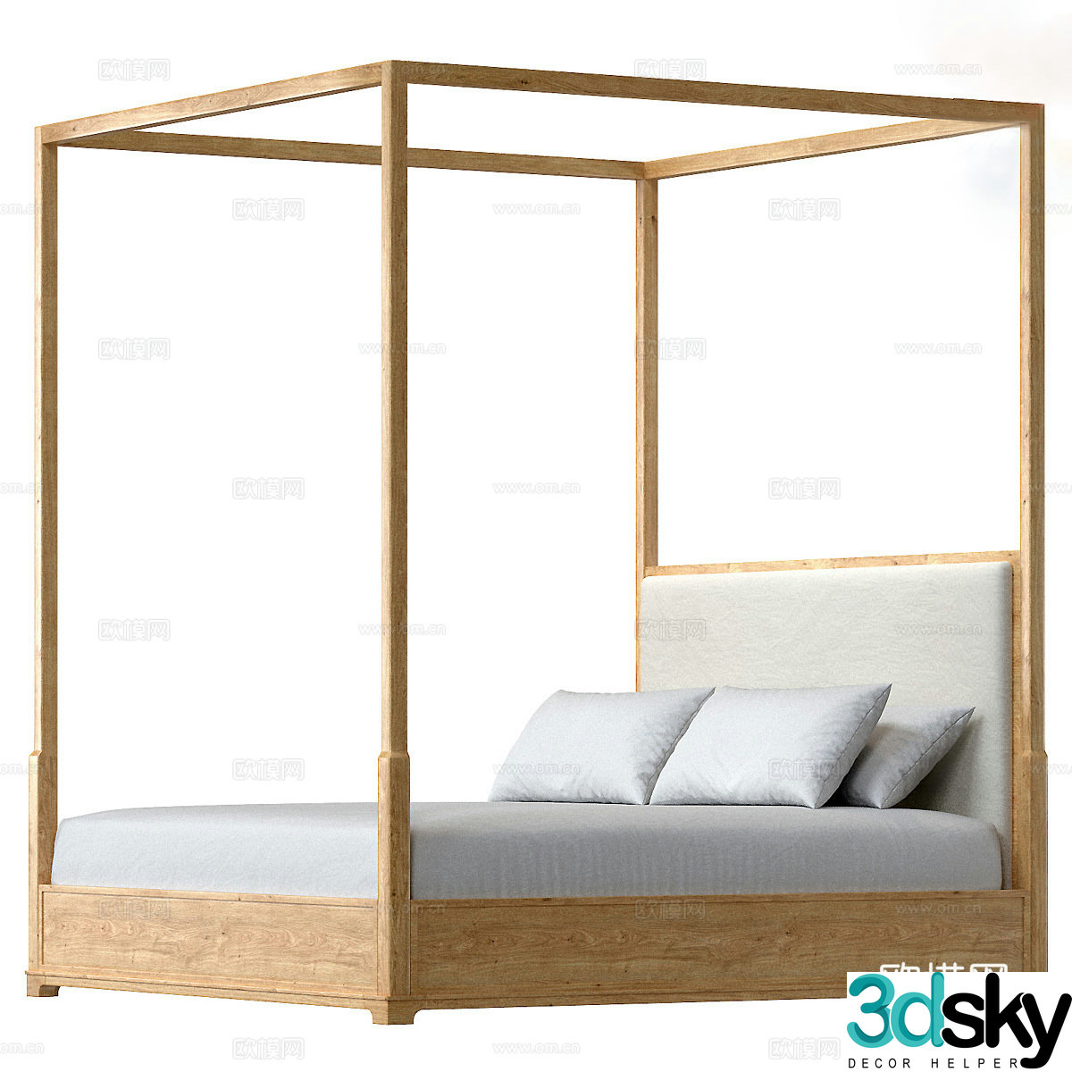 Background double bed 3d model