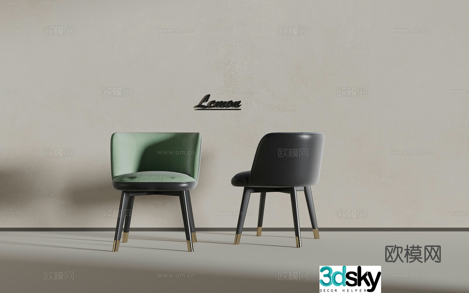 Light luxury single chair 3D model