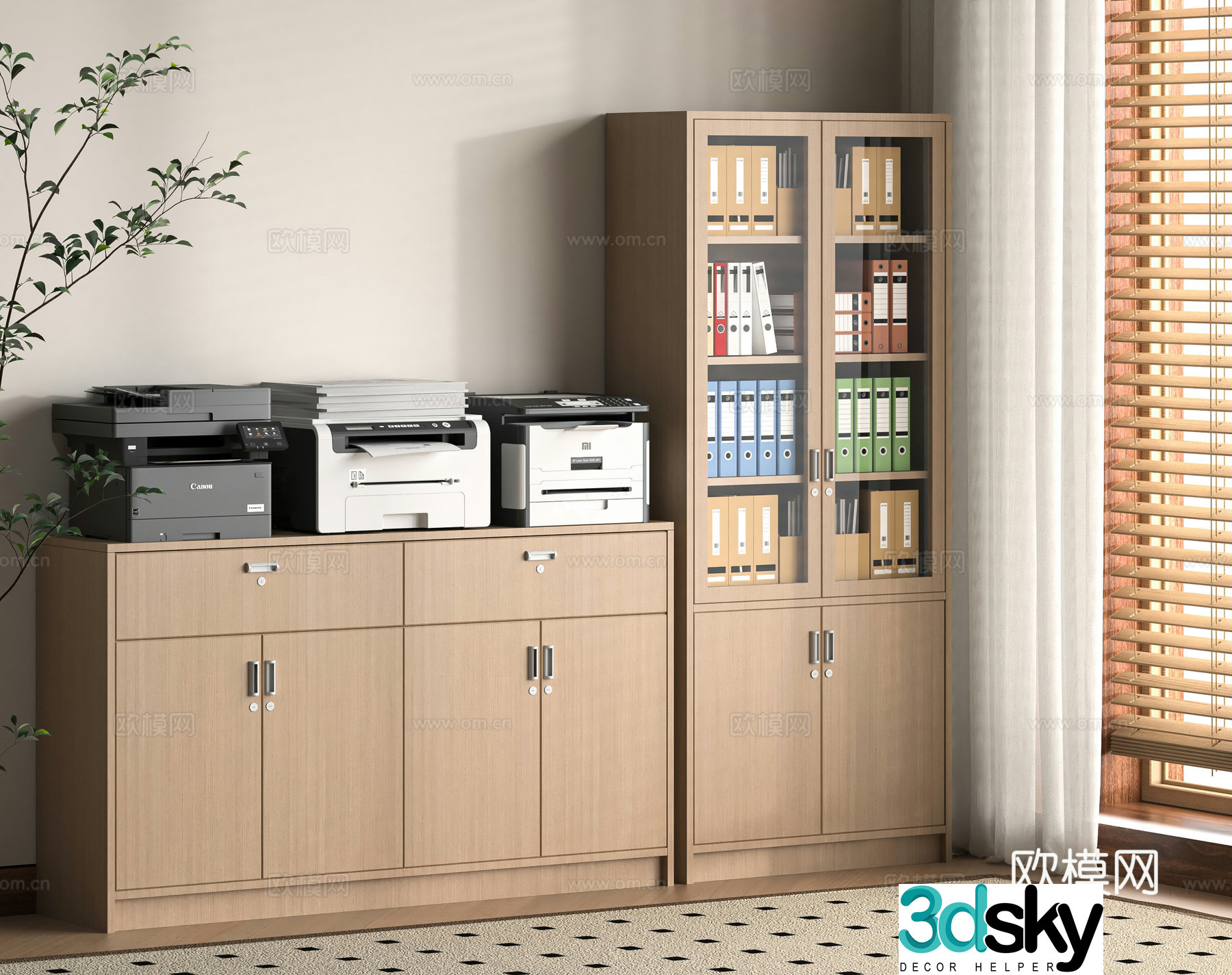 Modern filing cabinet 3d model