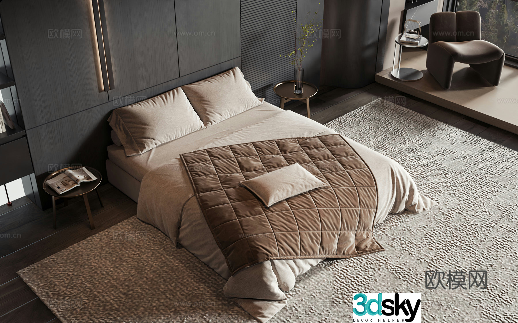 Modern style product bed 3d model