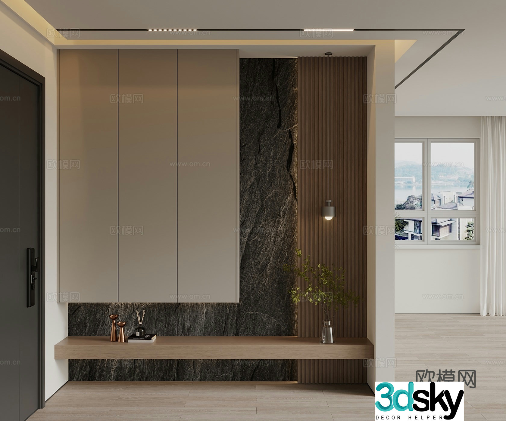Door shoe cabinet entrance shoe cabinet 3D model