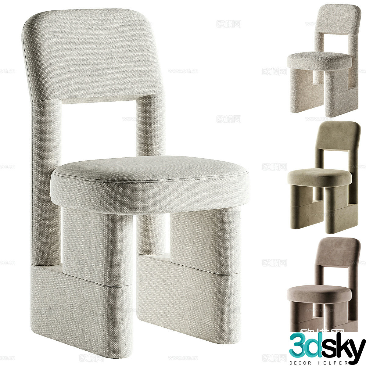 Sofa coffee table combination 3D model