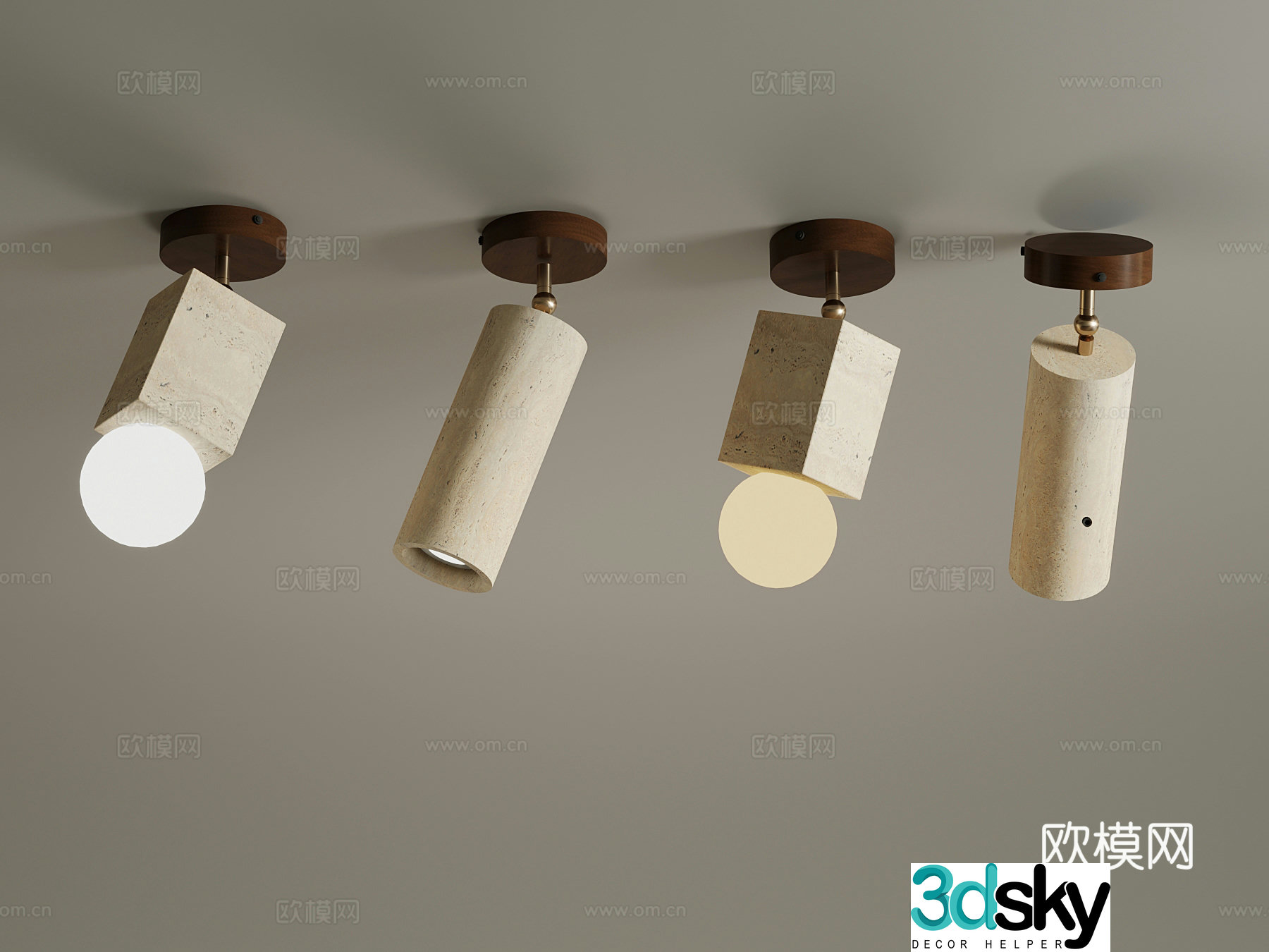 Middle-aged downlight spotlight 3d model