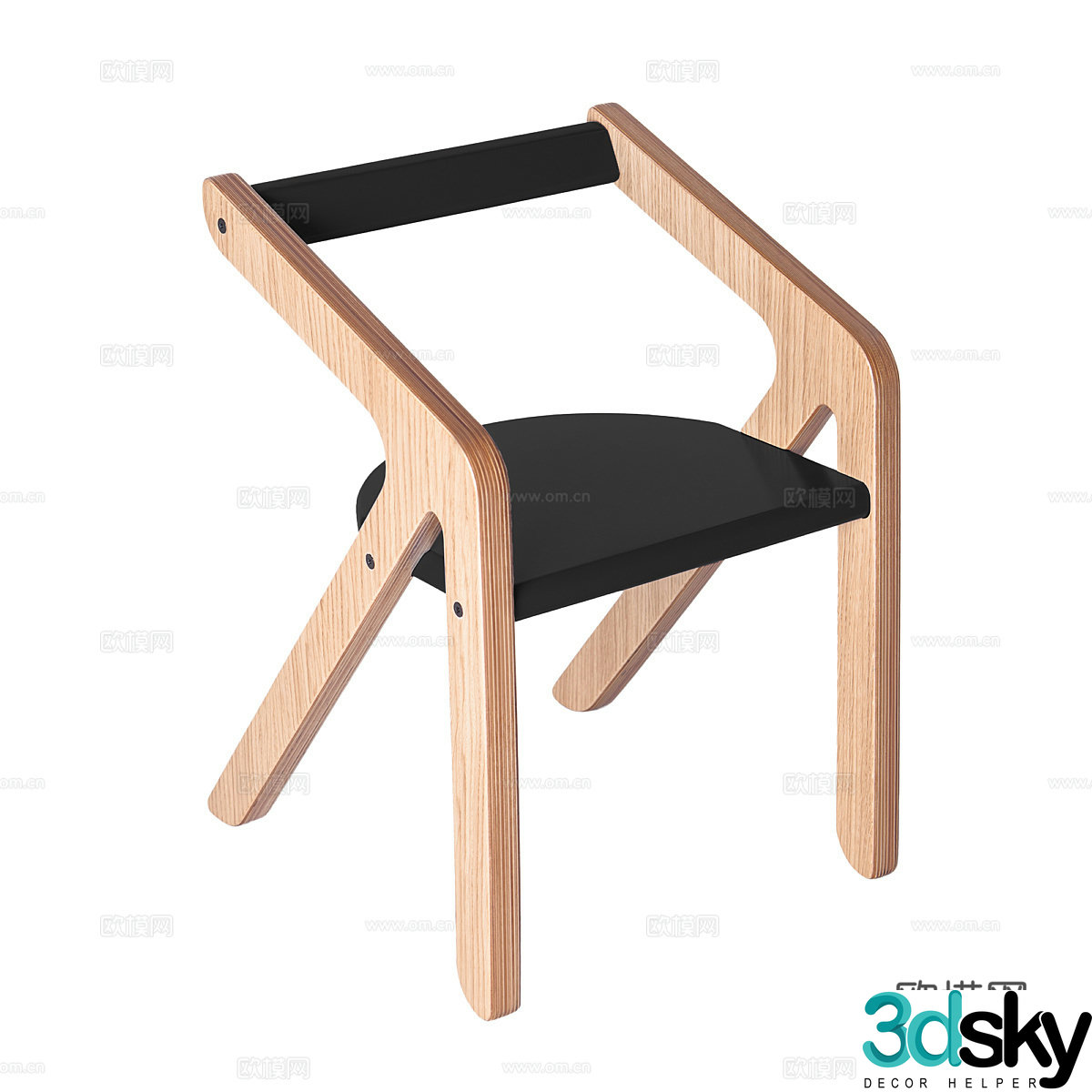 Nordic simple single chair chair simple chair casual chair stool 3d model