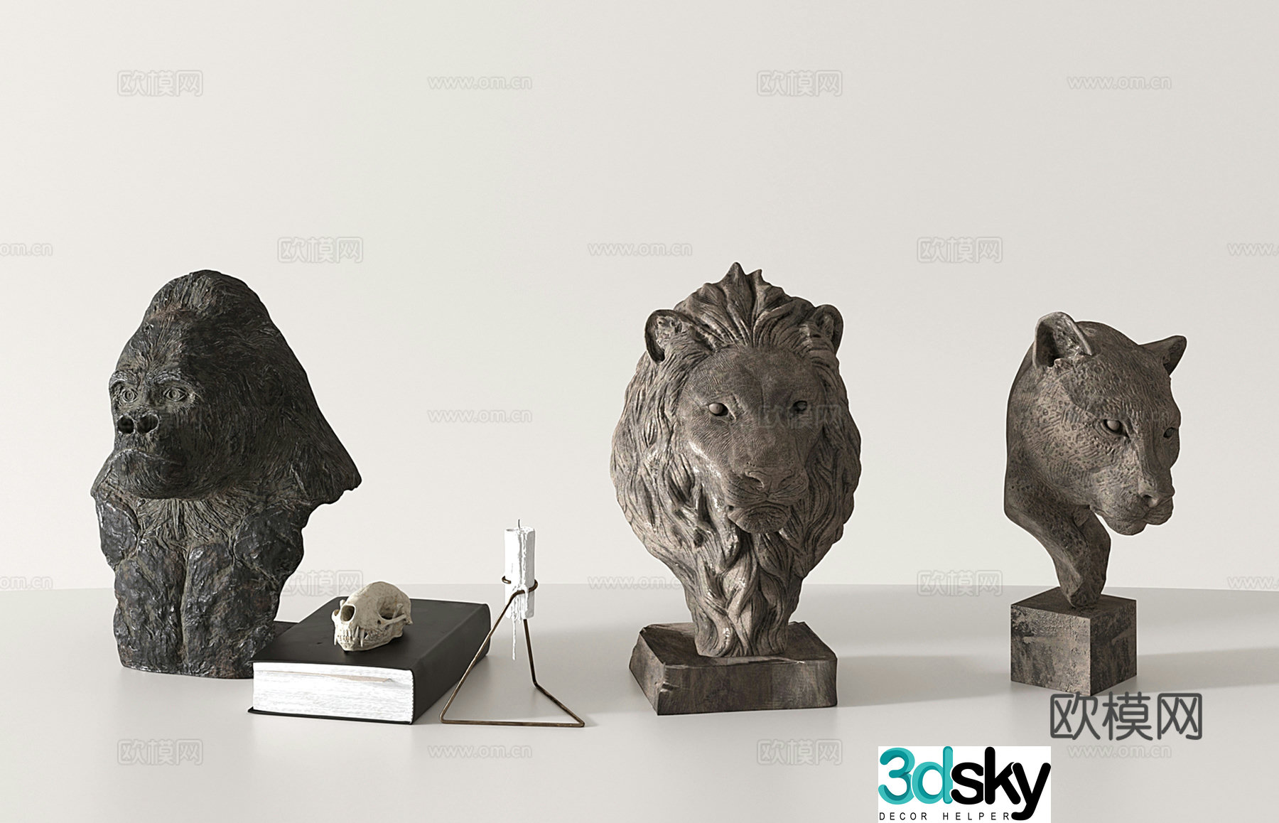 Modern sculpture Ornament ornament Lion Star 3D model
