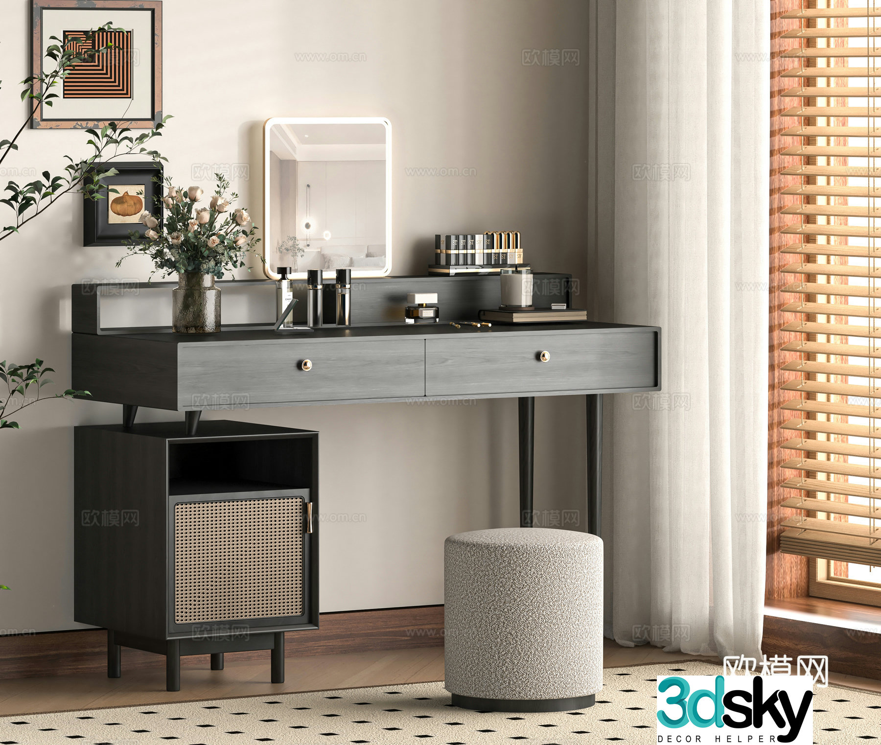 Modern dressing table 3d model