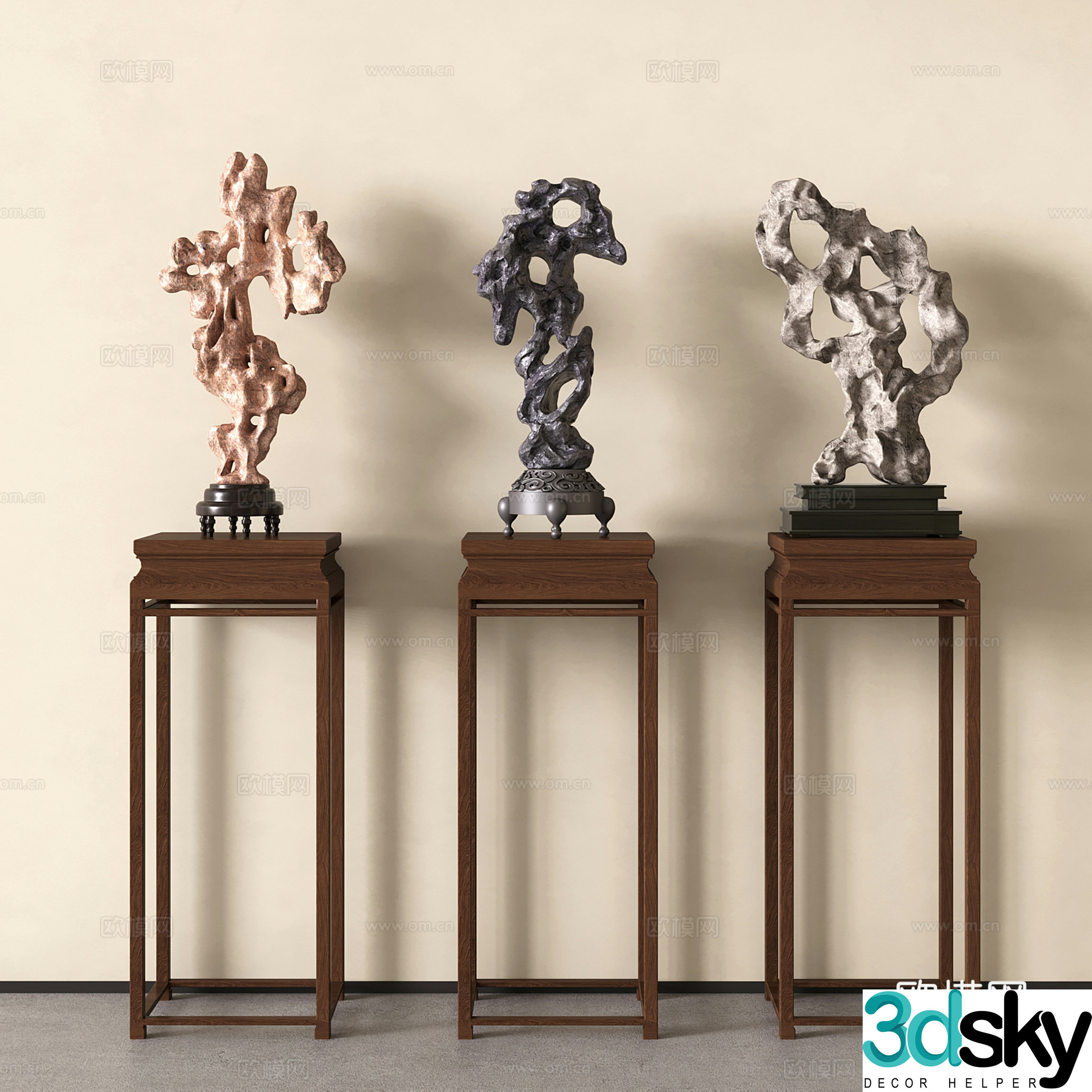 New Chinese sculptures jewelry ornaments coral stone Taihu stone stone 3d model