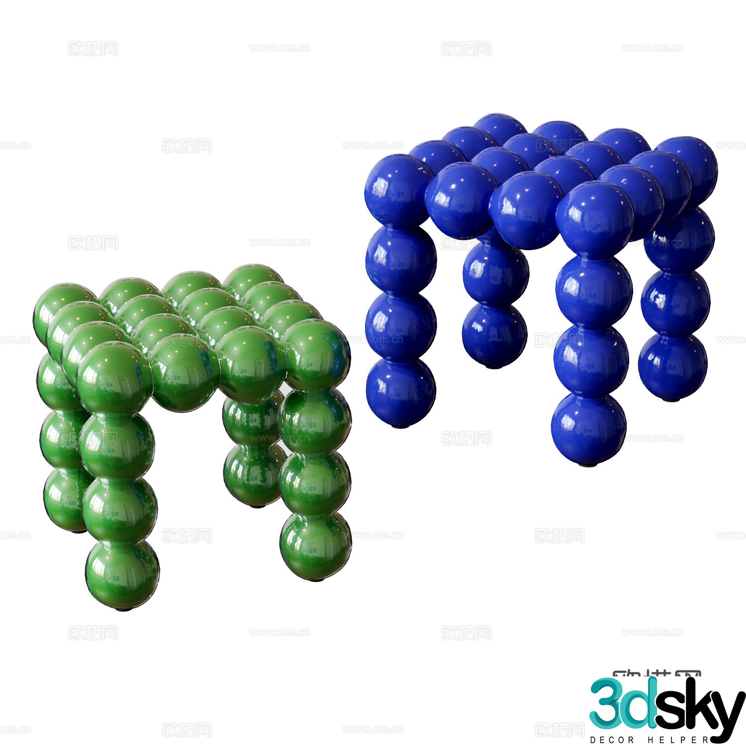 moooi modern stool sofa stool square stool children stool 3d model